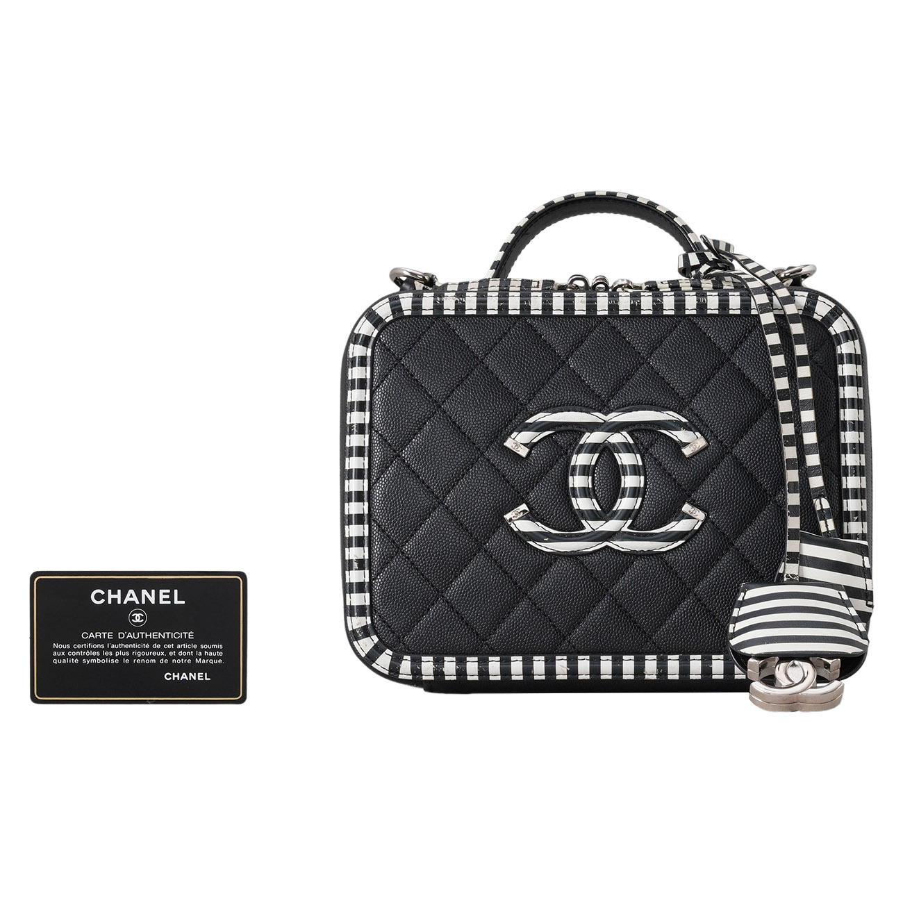 CHANEL(USED)샤넬 캐비어 CC로고 코스메틱 케이스
