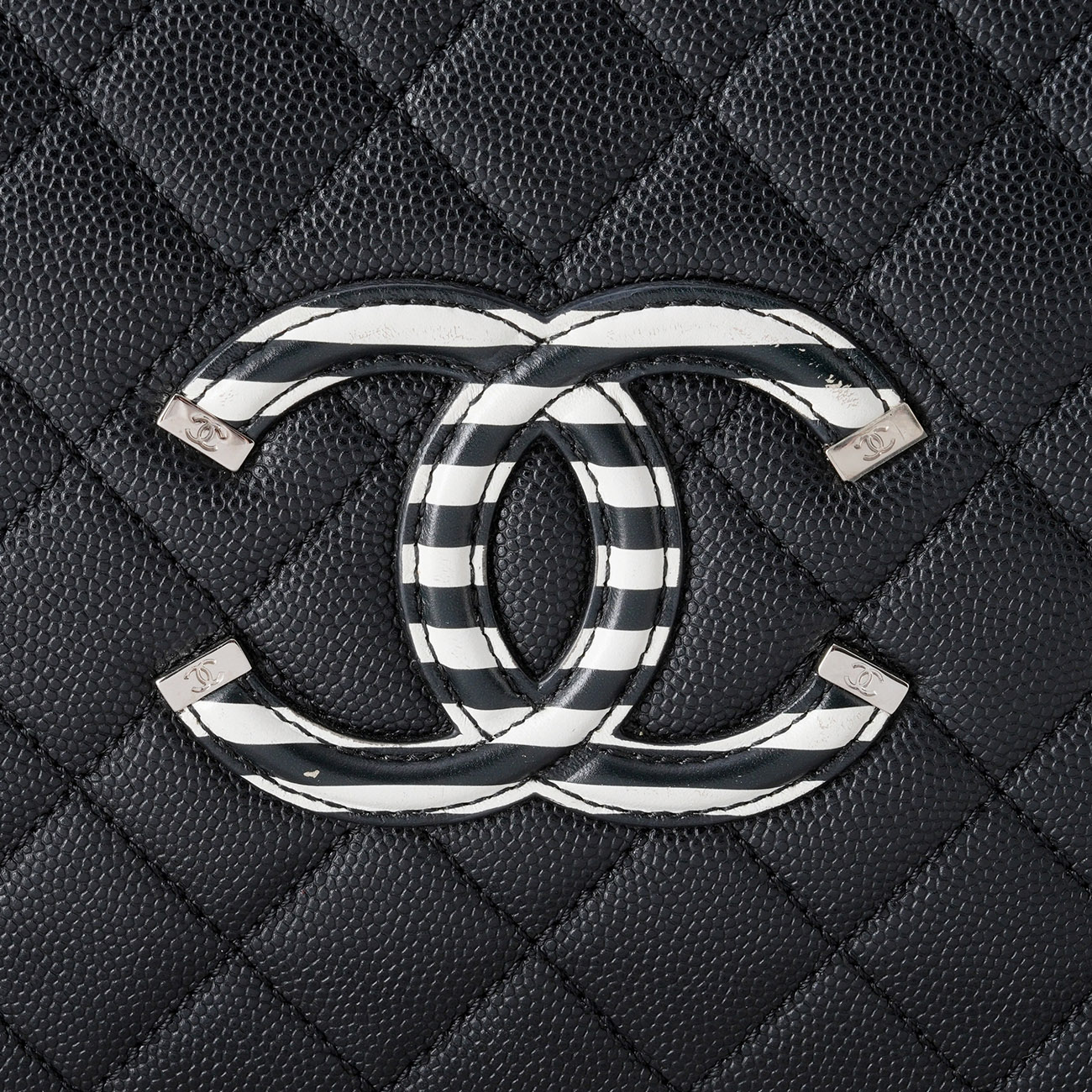 CHANEL(USED)샤넬 캐비어 CC로고 코스메틱 케이스