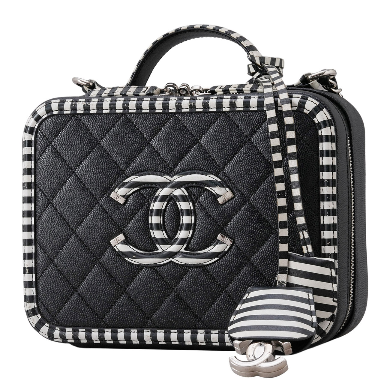 CHANEL(USED)샤넬 캐비어 CC로고 코스메틱 케이스