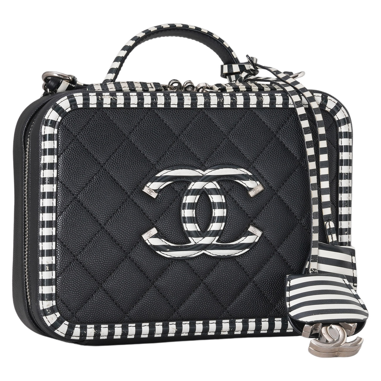 CHANEL(USED)샤넬 캐비어 CC로고 코스메틱 케이스