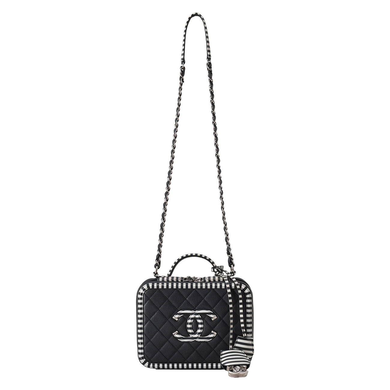 CHANEL(USED)샤넬 캐비어 CC로고 코스메틱 케이스