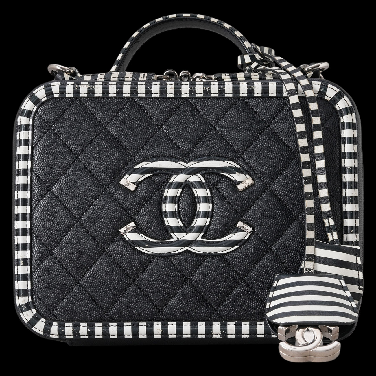 CHANEL(USED)샤넬 캐비어 CC로고 코스메틱 케이스