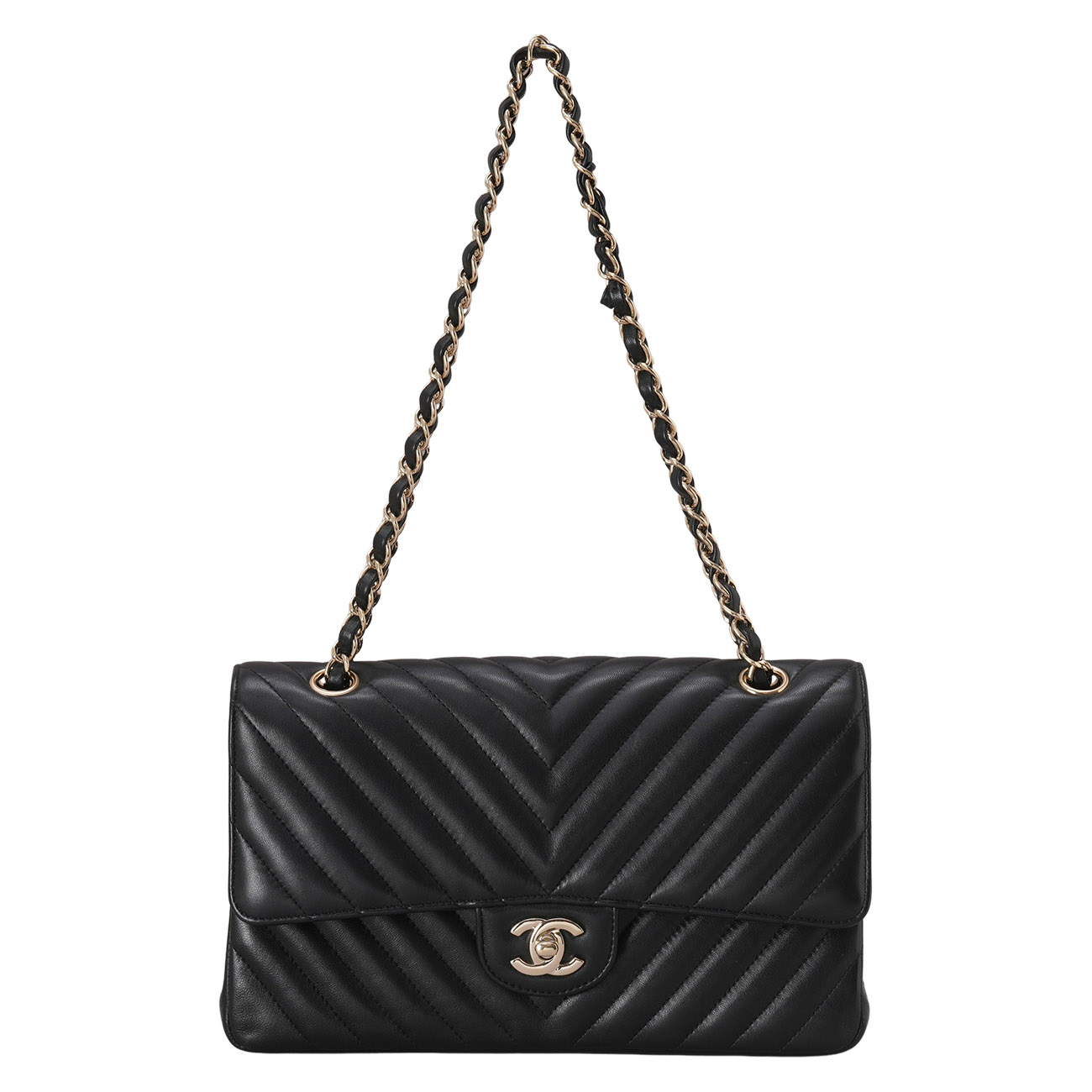CHANEL(USED)샤넬 램스킨 쉐브론 클래식 미듐 플랩백