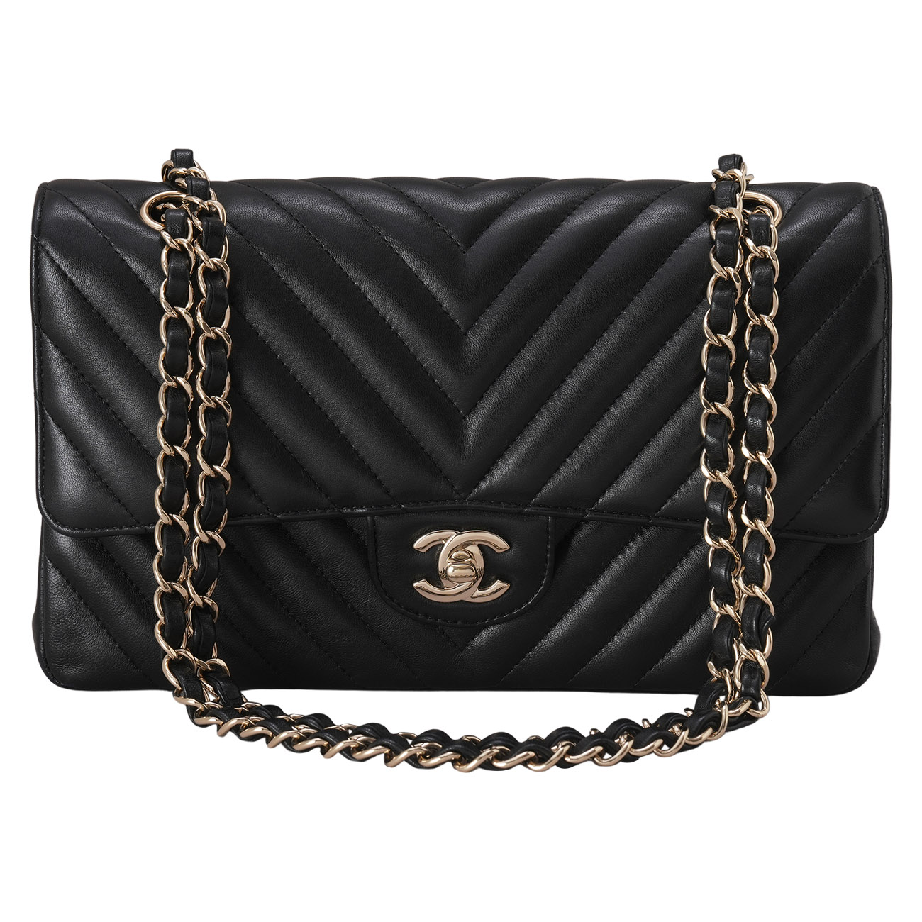 CHANEL(USED)샤넬 램스킨 쉐브론 클래식 미듐 플랩백