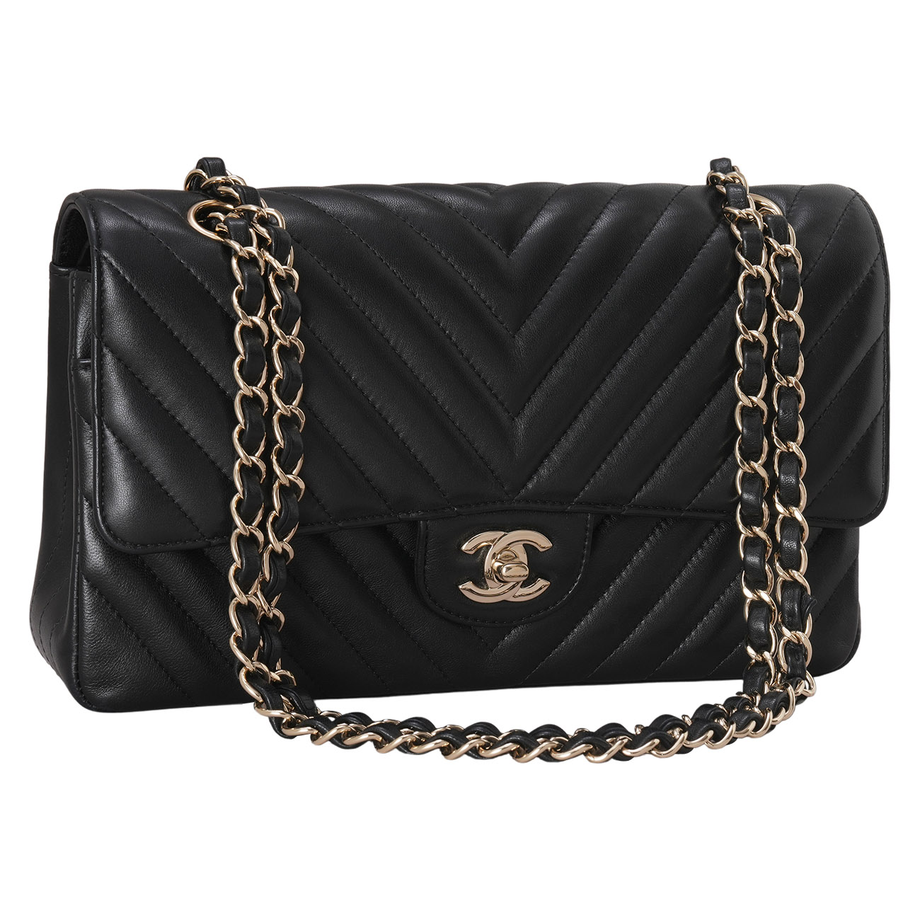 CHANEL(USED)샤넬 램스킨 쉐브론 클래식 미듐 플랩백