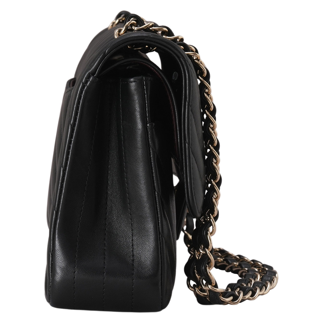 CHANEL(USED)샤넬 램스킨 쉐브론 클래식 미듐 플랩백