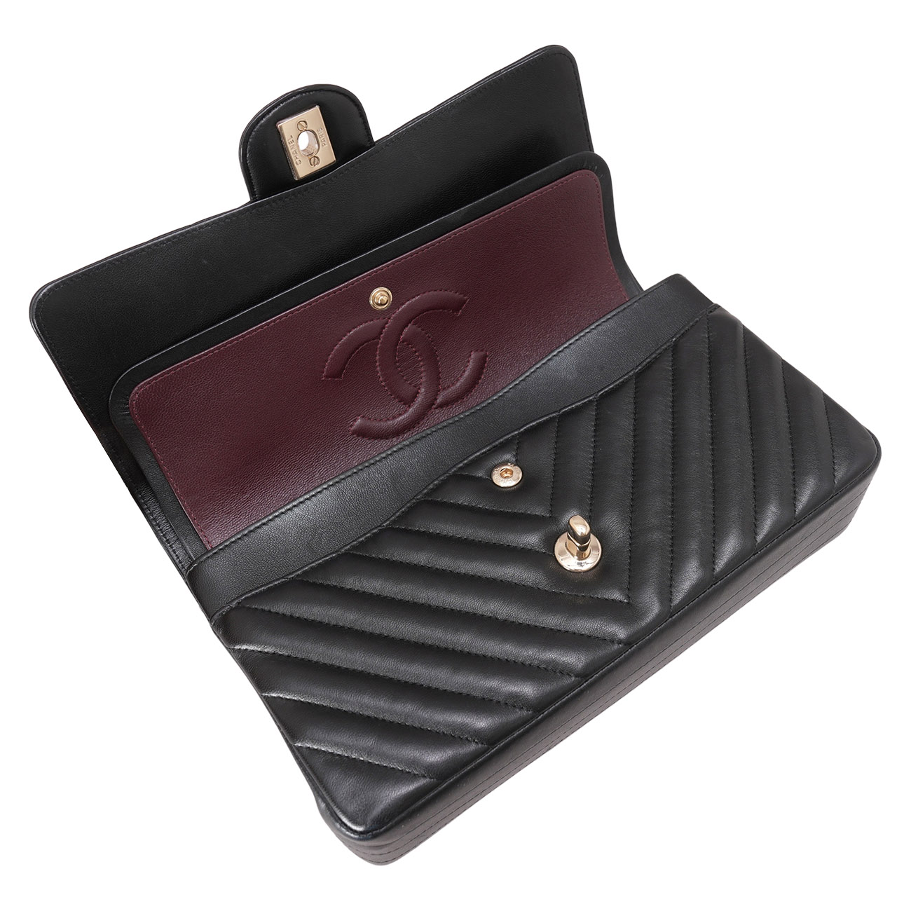 CHANEL(USED)샤넬 램스킨 쉐브론 클래식 미듐 플랩백