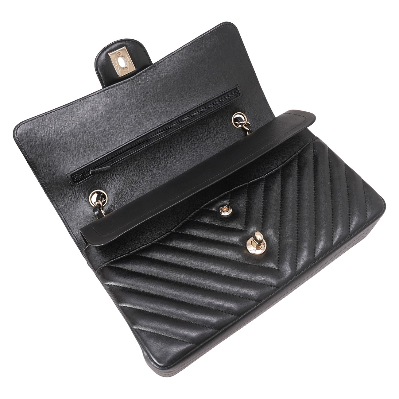 CHANEL(USED)샤넬 램스킨 쉐브론 클래식 미듐 플랩백