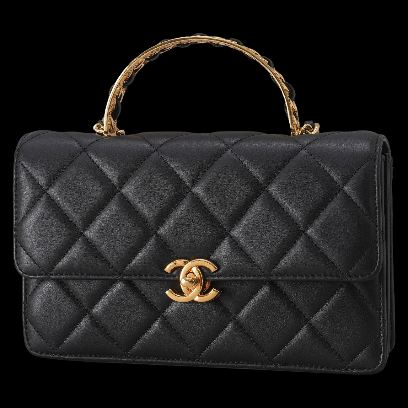 CHANEL(USED)샤넬 AS4741 시즌 탑핸들 체인 숄더백 블랙