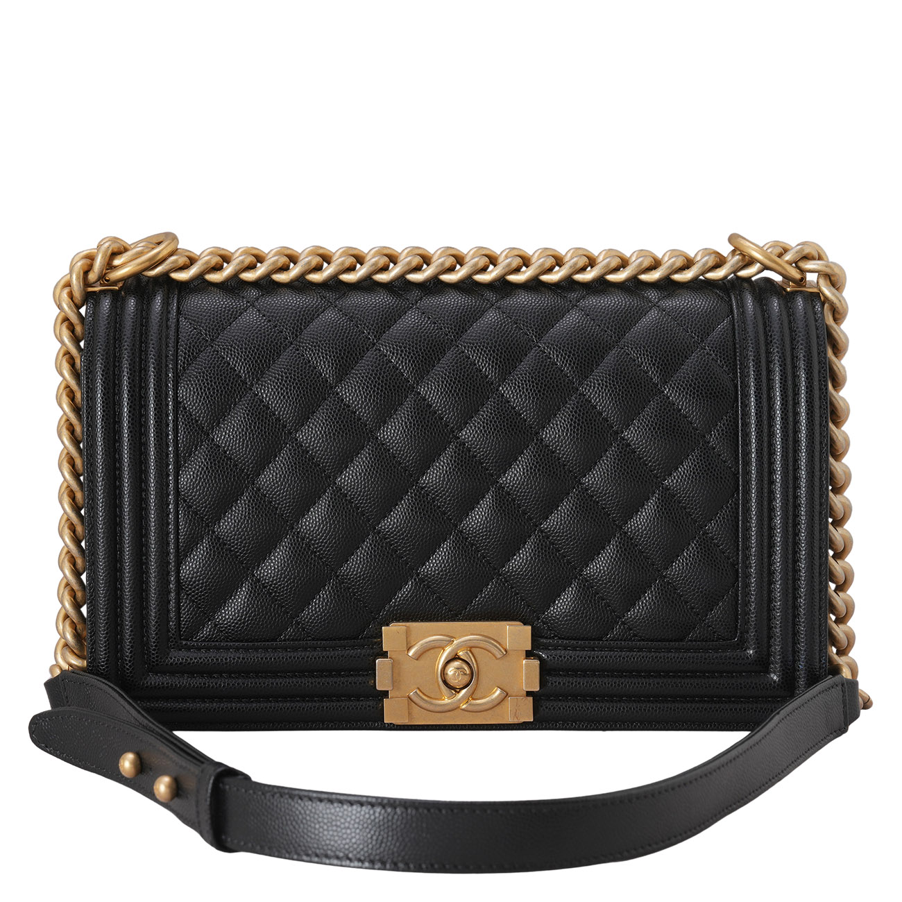 CHANEL(USED)샤넬 캐비어 보이샤넬 미듐 플랩백