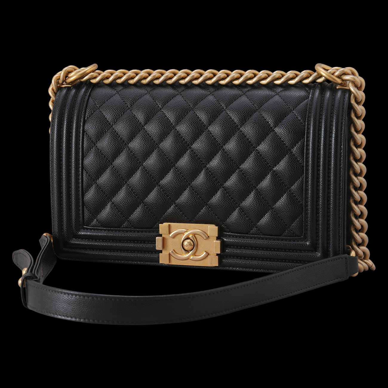 CHANEL(USED)샤넬 캐비어 보이샤넬 미듐 플랩백