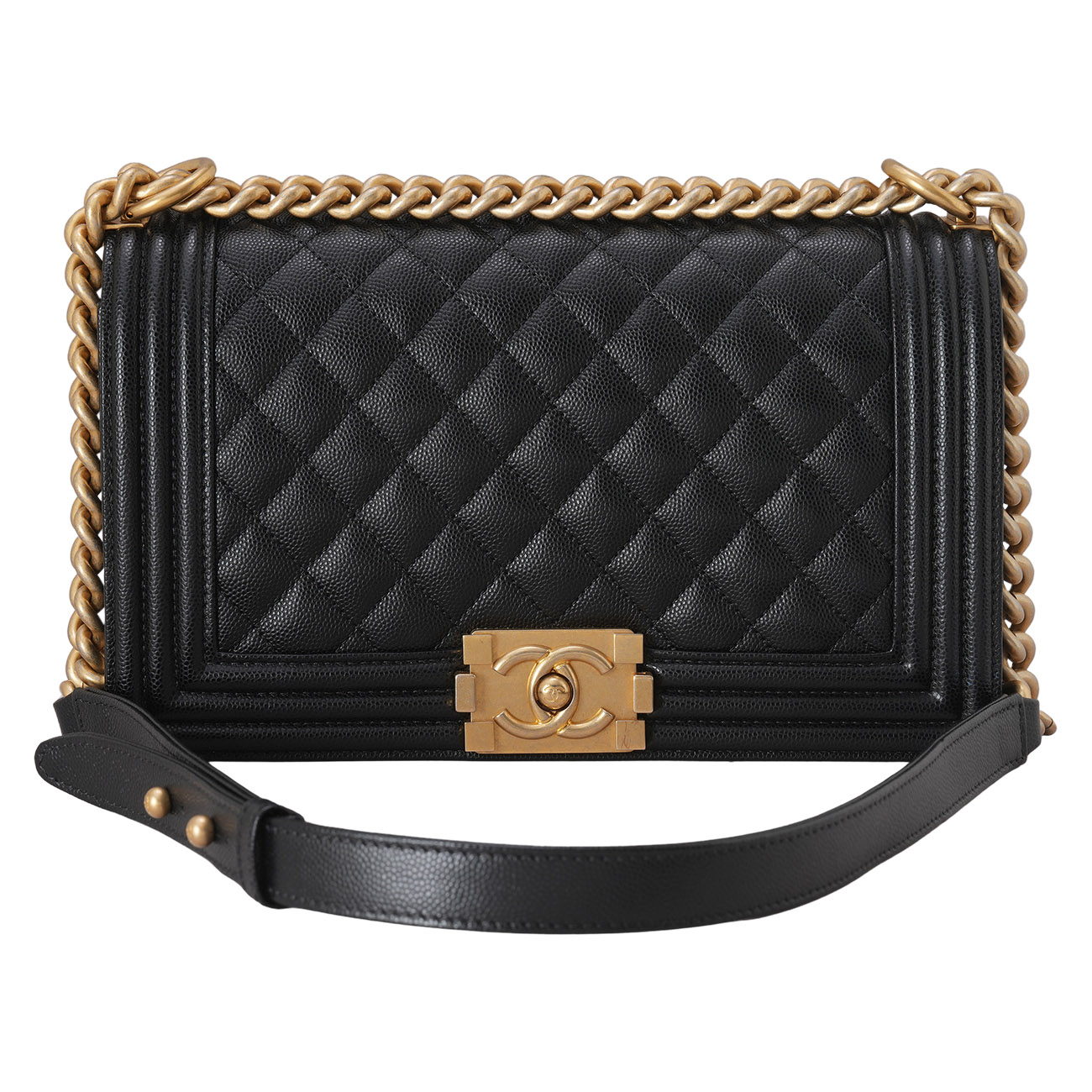 CHANEL(USED)샤넬 캐비어 보이샤넬 미듐 플랩백