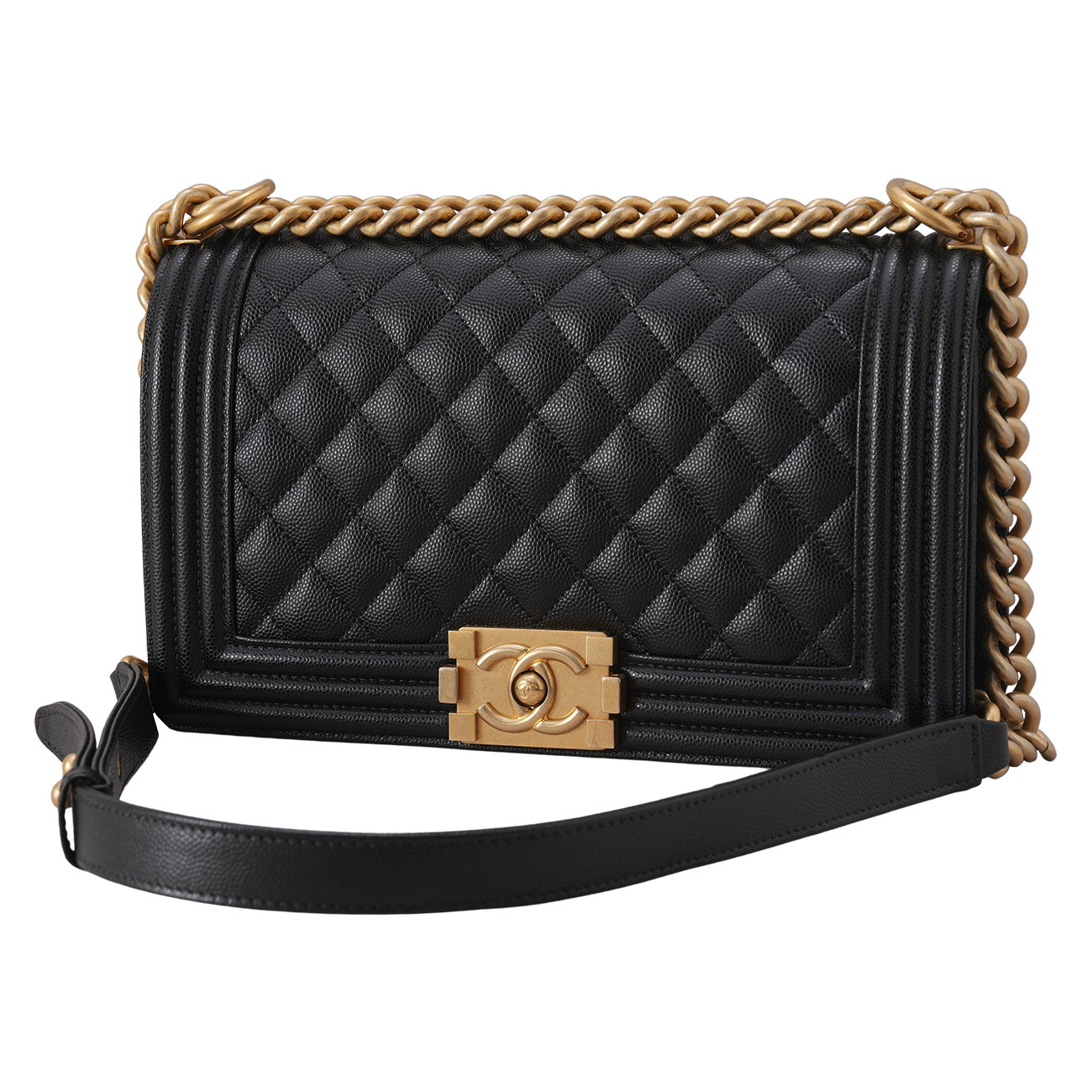 CHANEL(USED)샤넬 캐비어 보이샤넬 미듐 플랩백