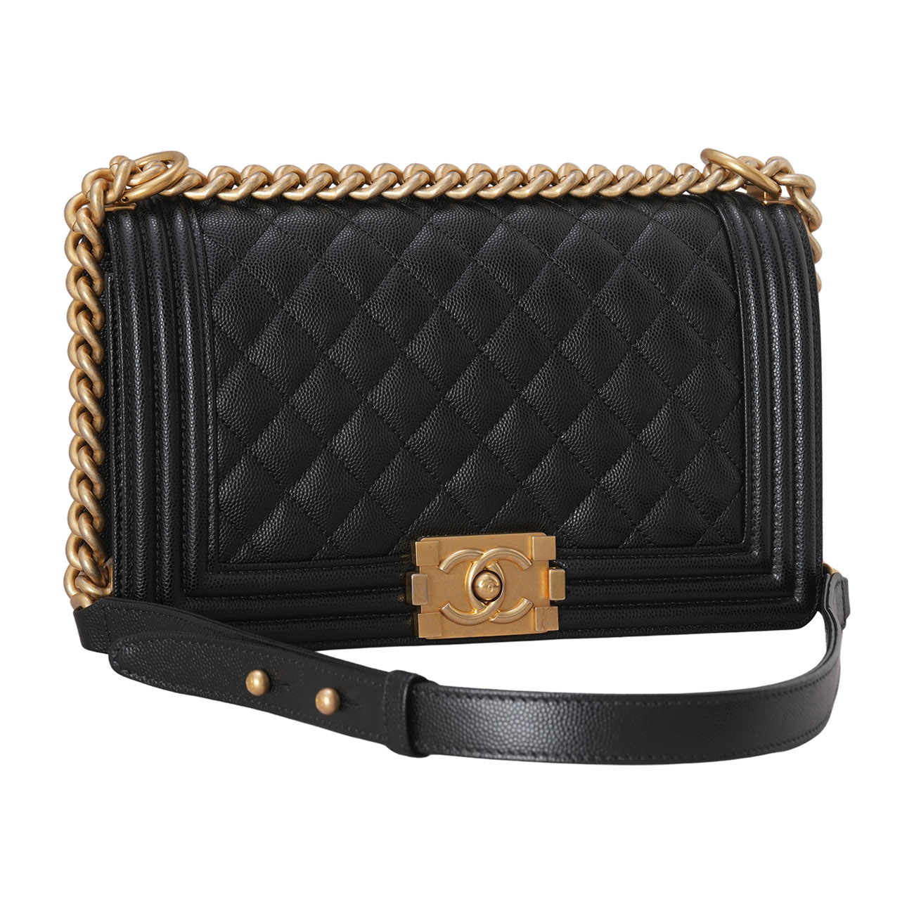 CHANEL(USED)샤넬 캐비어 보이샤넬 미듐 플랩백