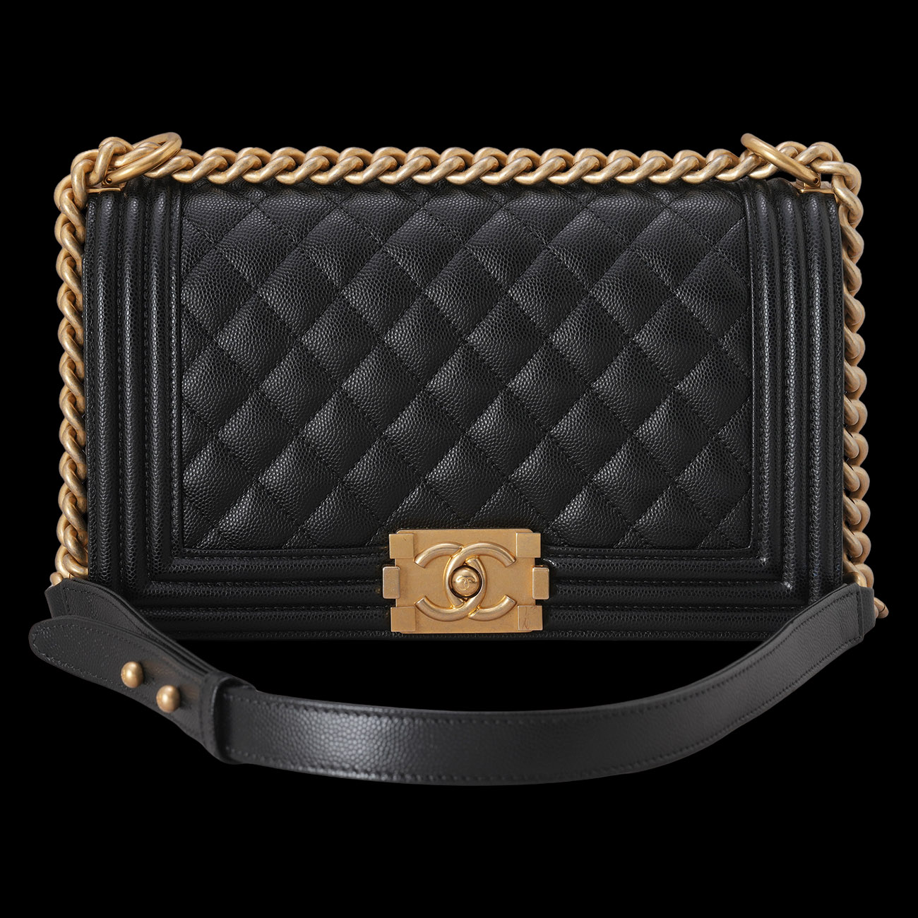CHANEL(USED)샤넬 캐비어 보이샤넬 미듐 플랩백