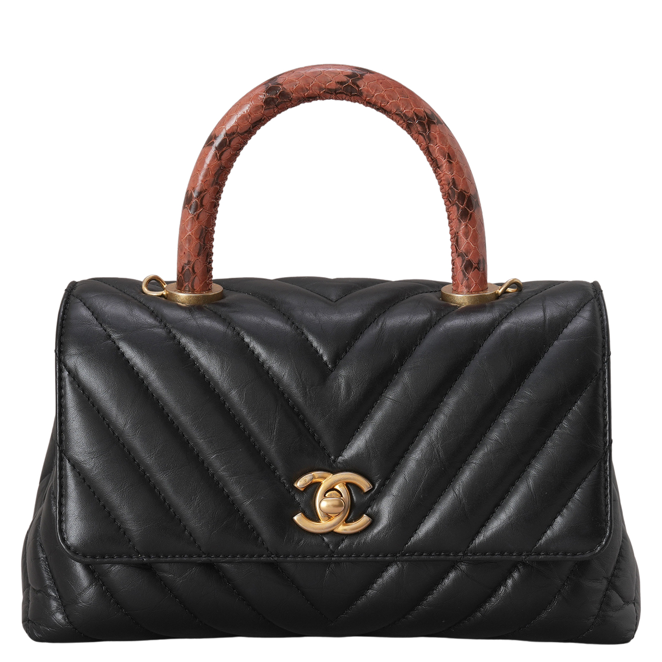 CHANEL(USED)샤넬 쉐브론 리자드 코코핸들 스몰