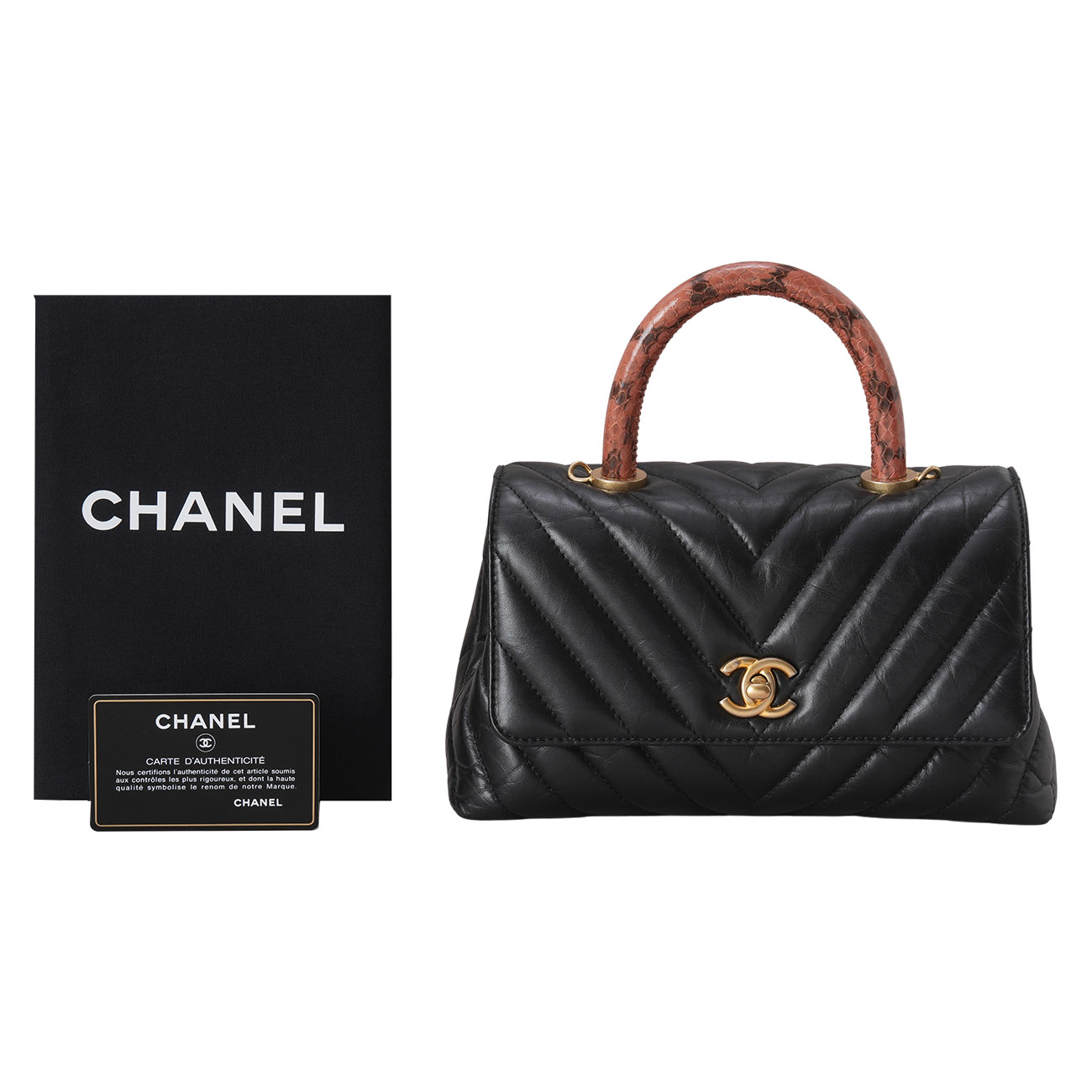 CHANEL(USED)샤넬 쉐브론 리자드 코코핸들 스몰