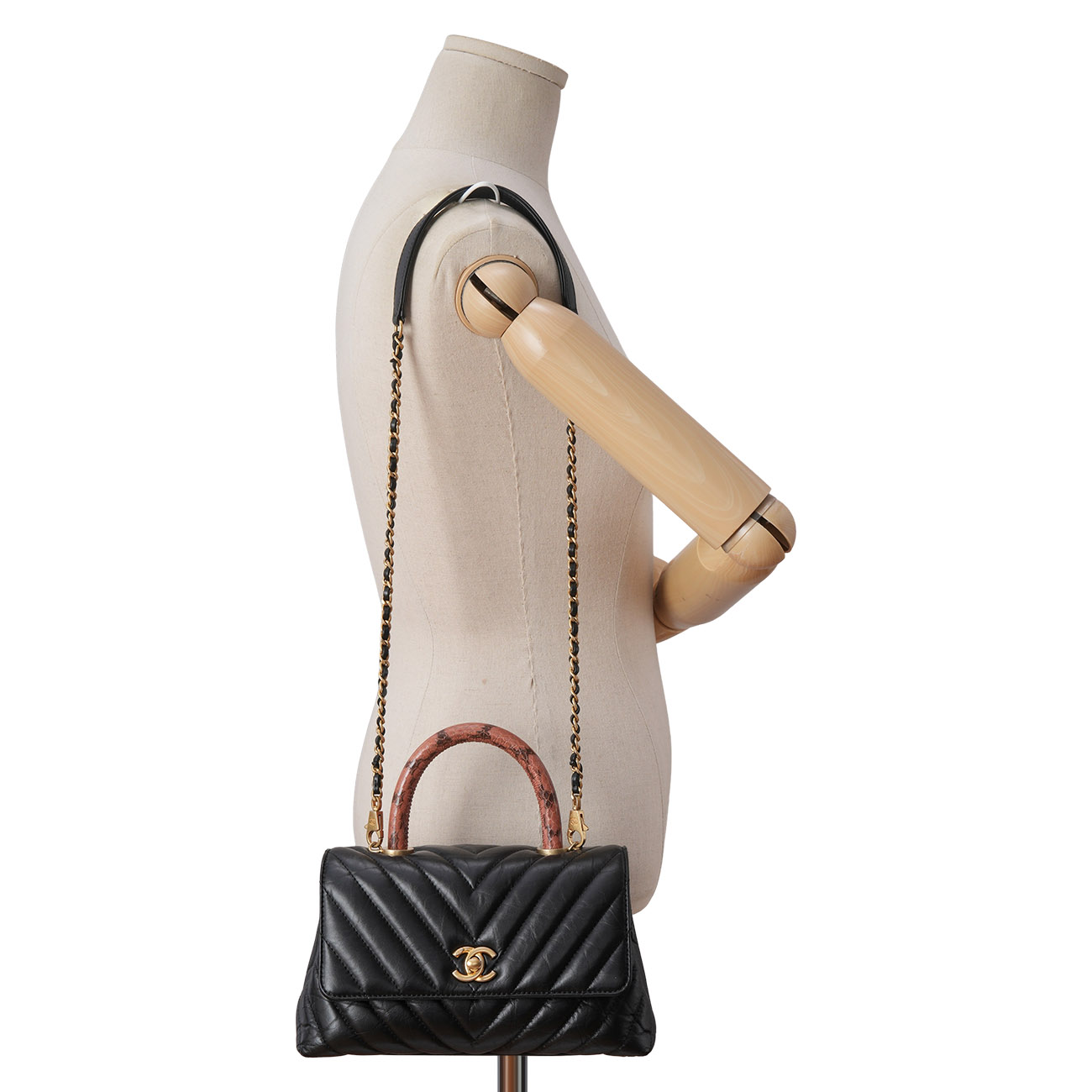 CHANEL(USED)샤넬 쉐브론 리자드 코코핸들 스몰
