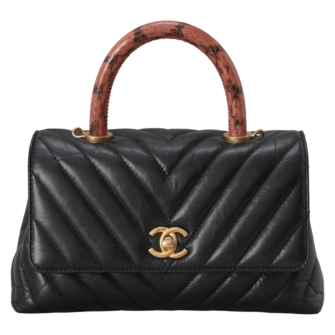CHANEL(USED)샤넬 쉐브론 리자드 코코핸들 스몰