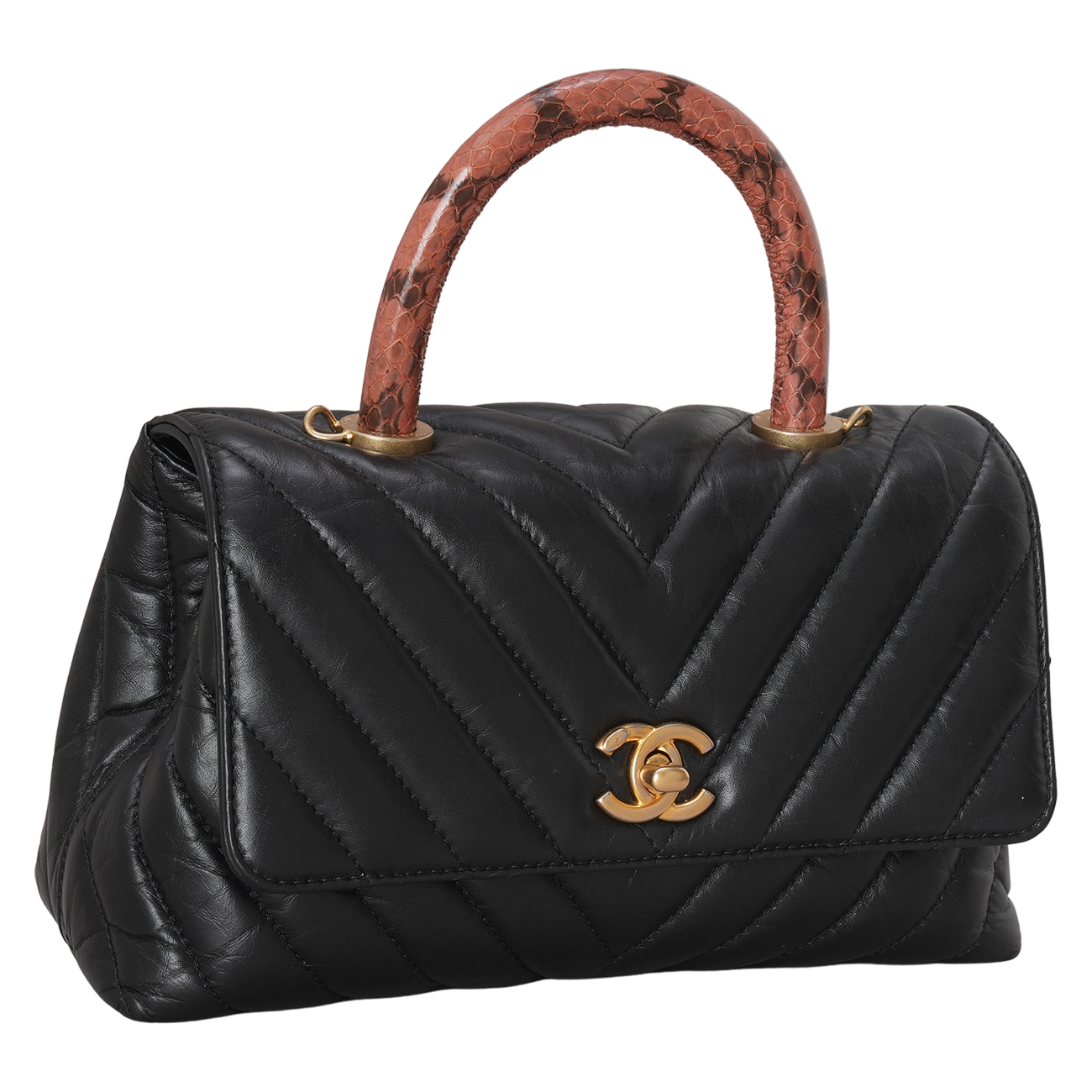 CHANEL(USED)샤넬 쉐브론 리자드 코코핸들 스몰