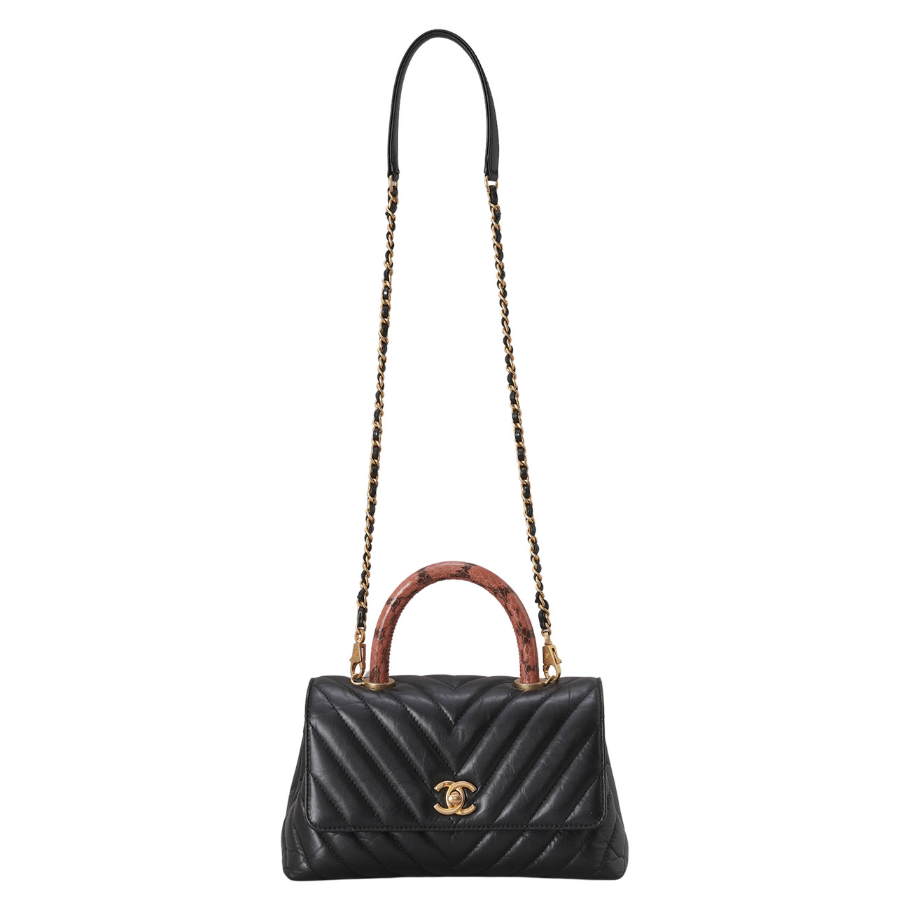 CHANEL(USED)샤넬 쉐브론 리자드 코코핸들 스몰