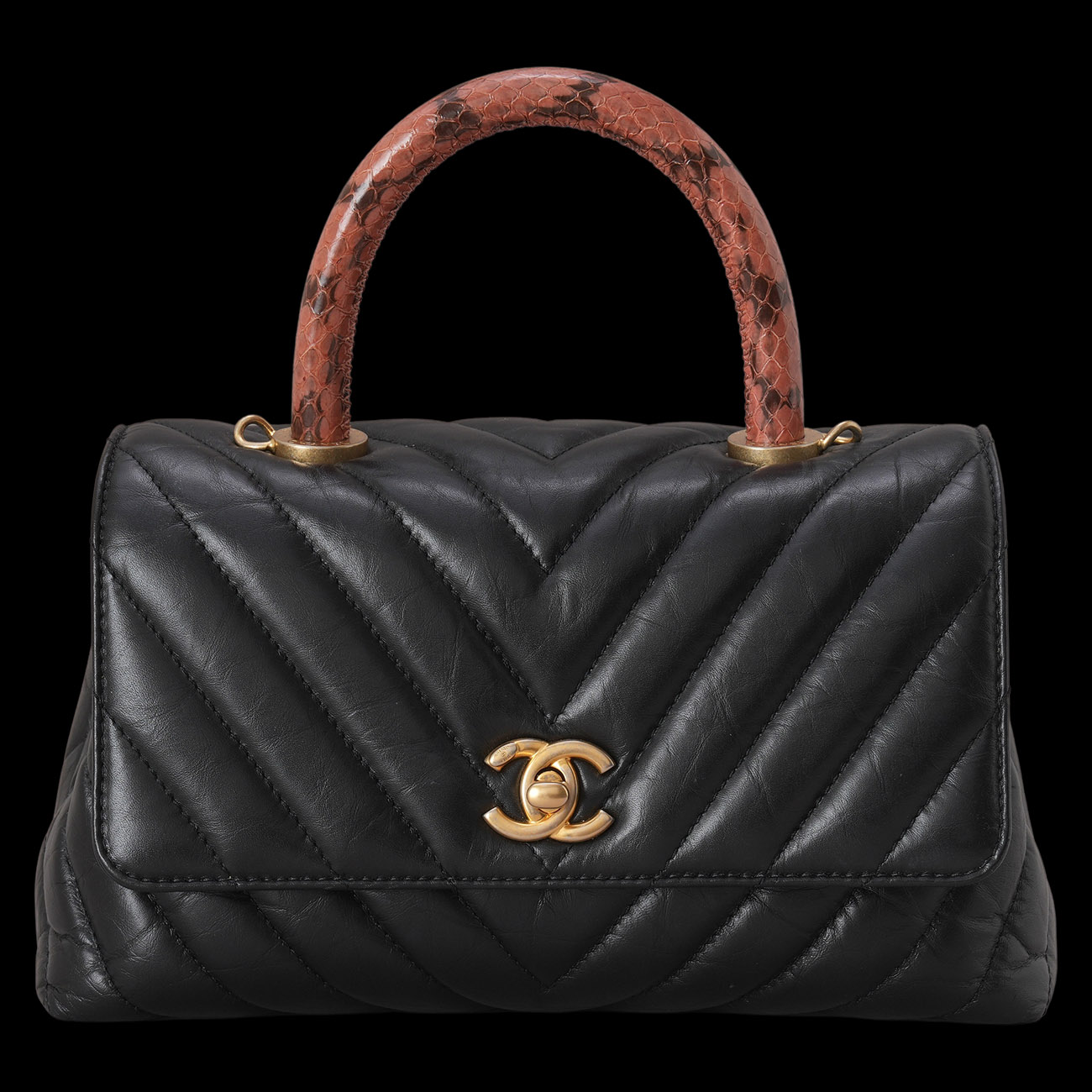 CHANEL(USED)샤넬 쉐브론 리자드 코코핸들 스몰