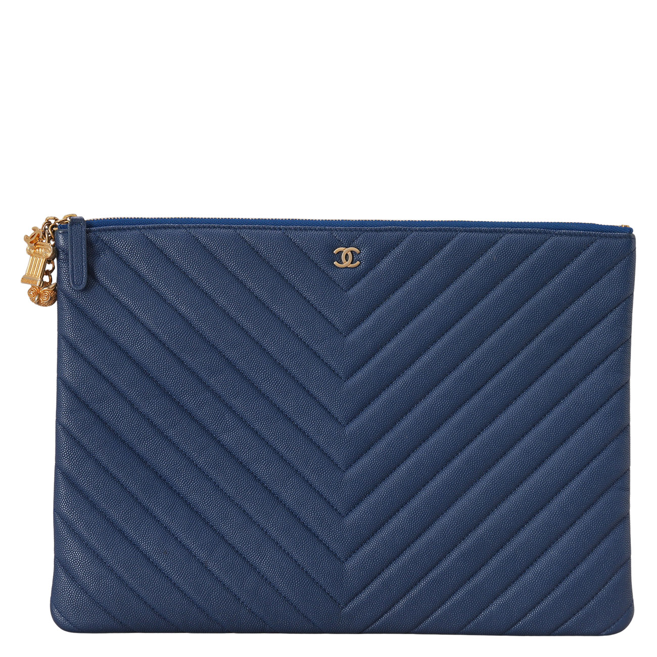 CHANEL(USED)샤넬 시즌 참 쉐브론 클래식 클러치 라지