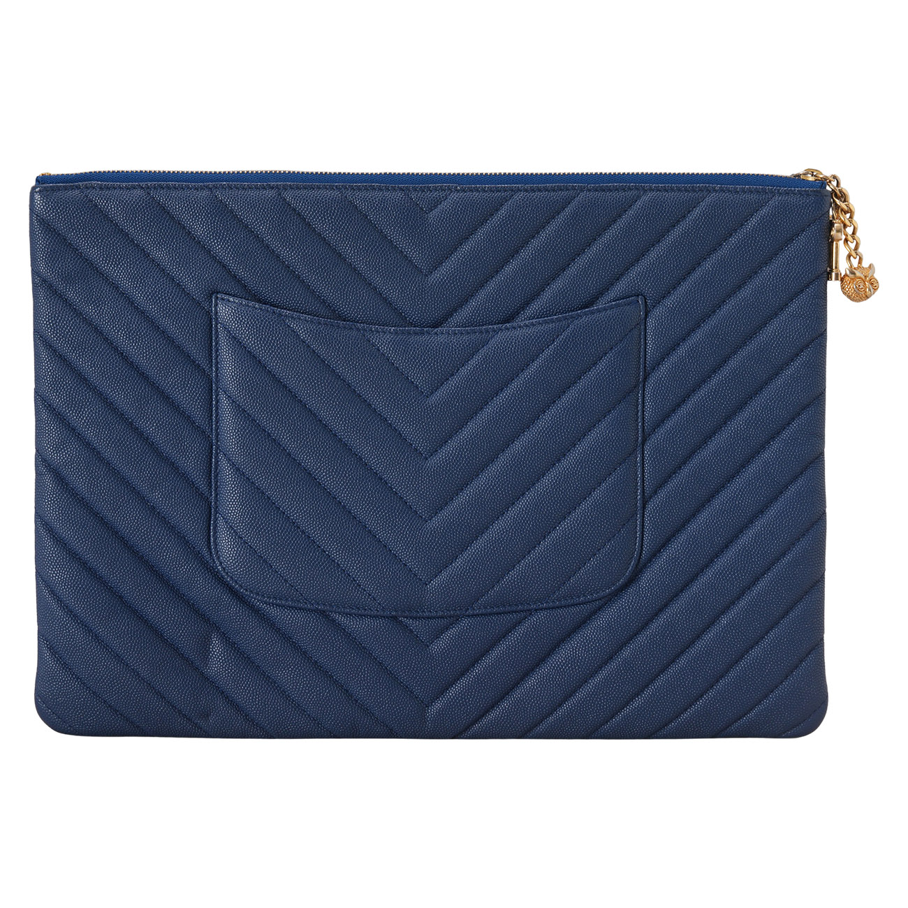 CHANEL(USED)샤넬 시즌 참 쉐브론 클래식 클러치 라지