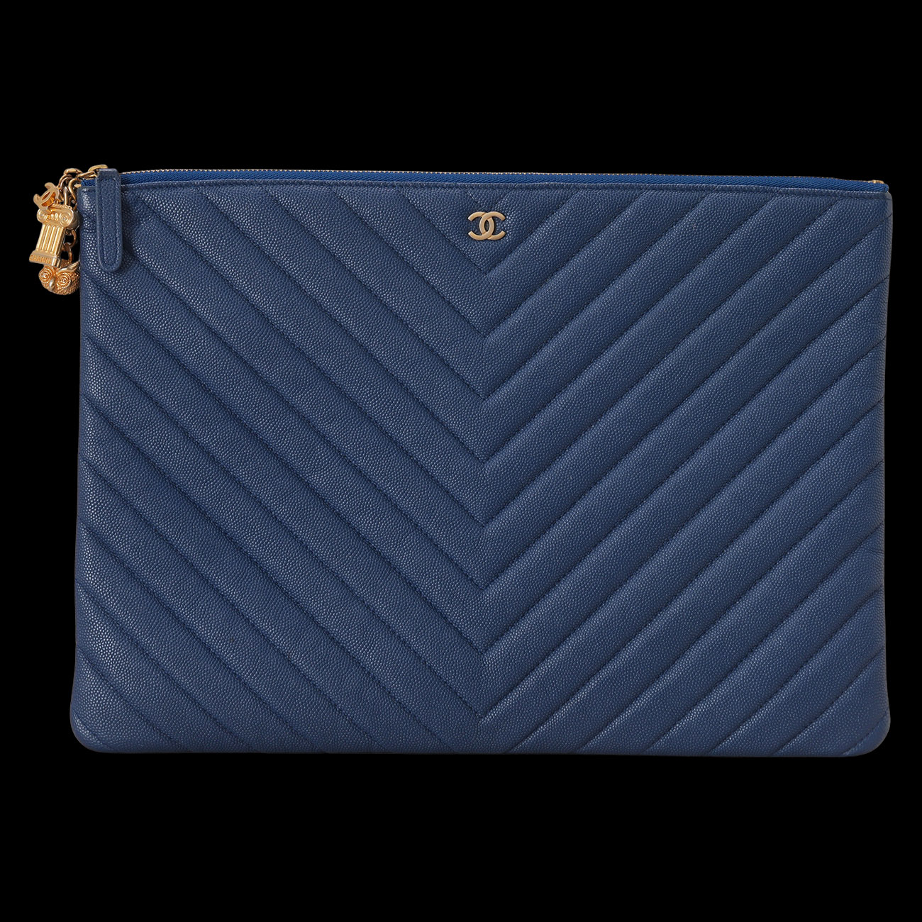CHANEL(USED)샤넬 시즌 참 쉐브론 클래식 클러치 라지
