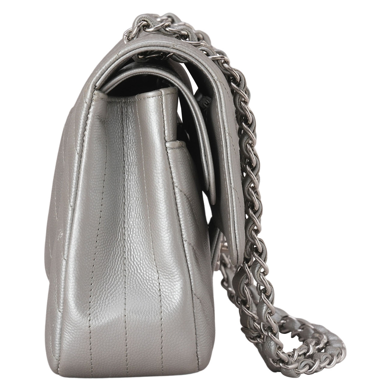 CHANEL(USED)샤넬 캐비어 쉐브론 클래식 미듐 플랩백