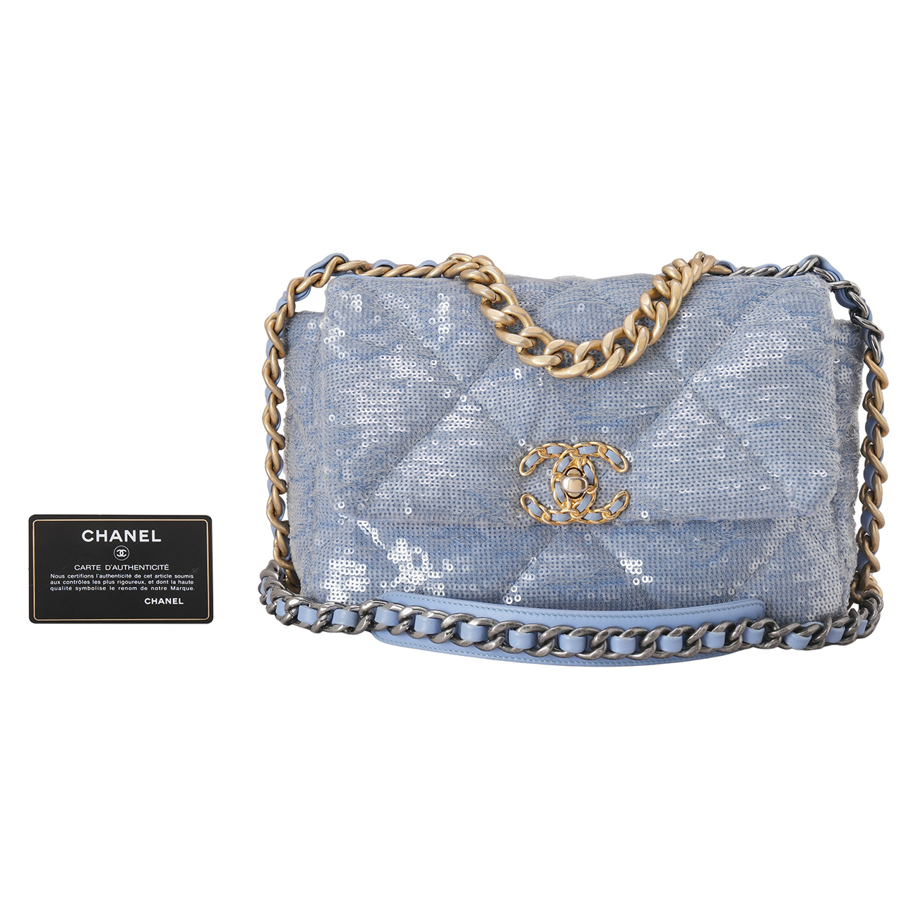 CHANEL(USED)샤넬 스팽글 19백 스몰 플랩백