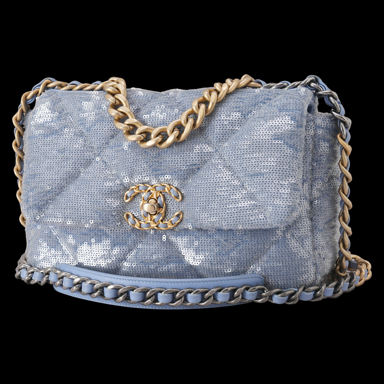 CHANEL(USED)샤넬 스팽글 19백 스몰 플랩백