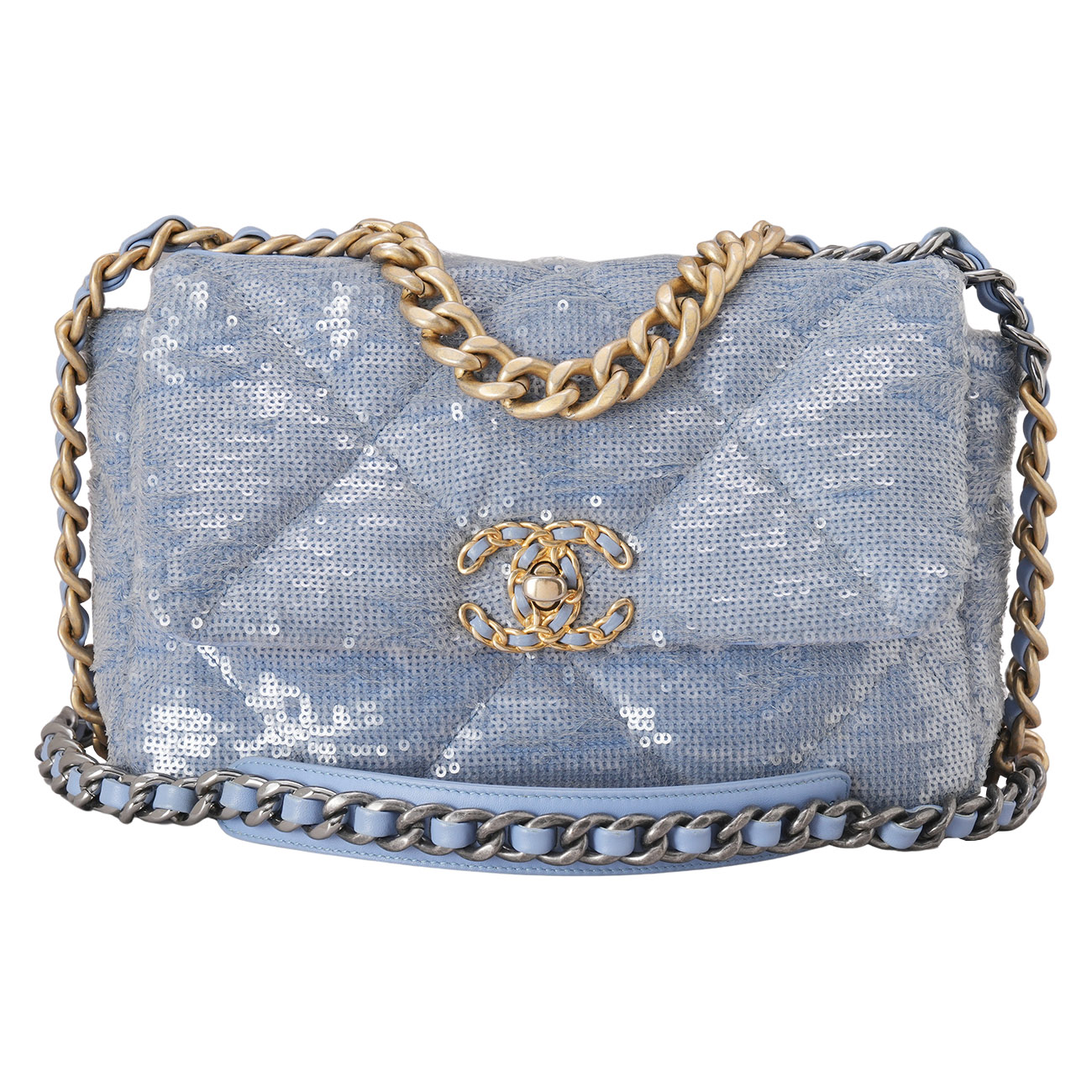 CHANEL(USED)샤넬 스팽글 19백 스몰 플랩백