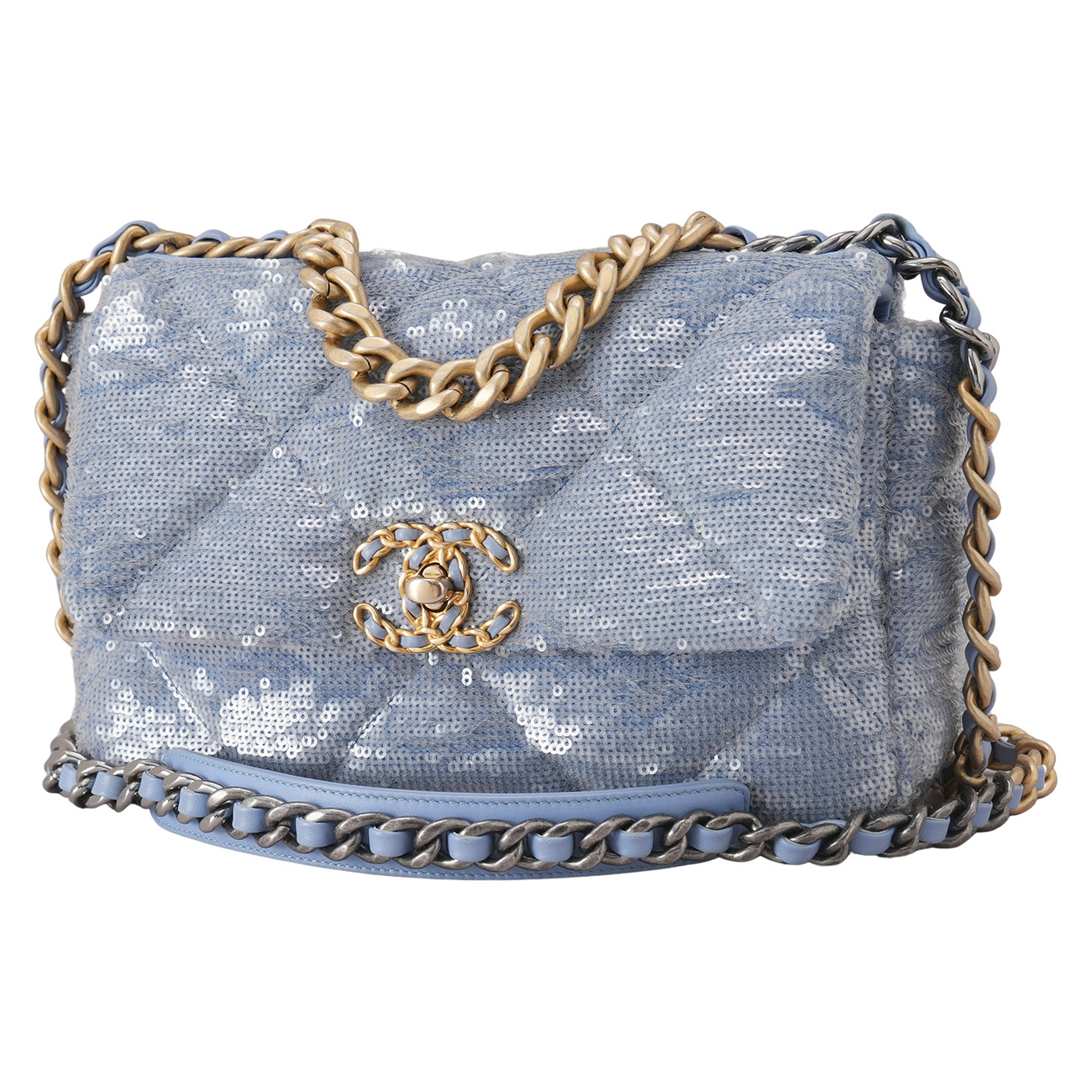 CHANEL(USED)샤넬 스팽글 19백 스몰 플랩백