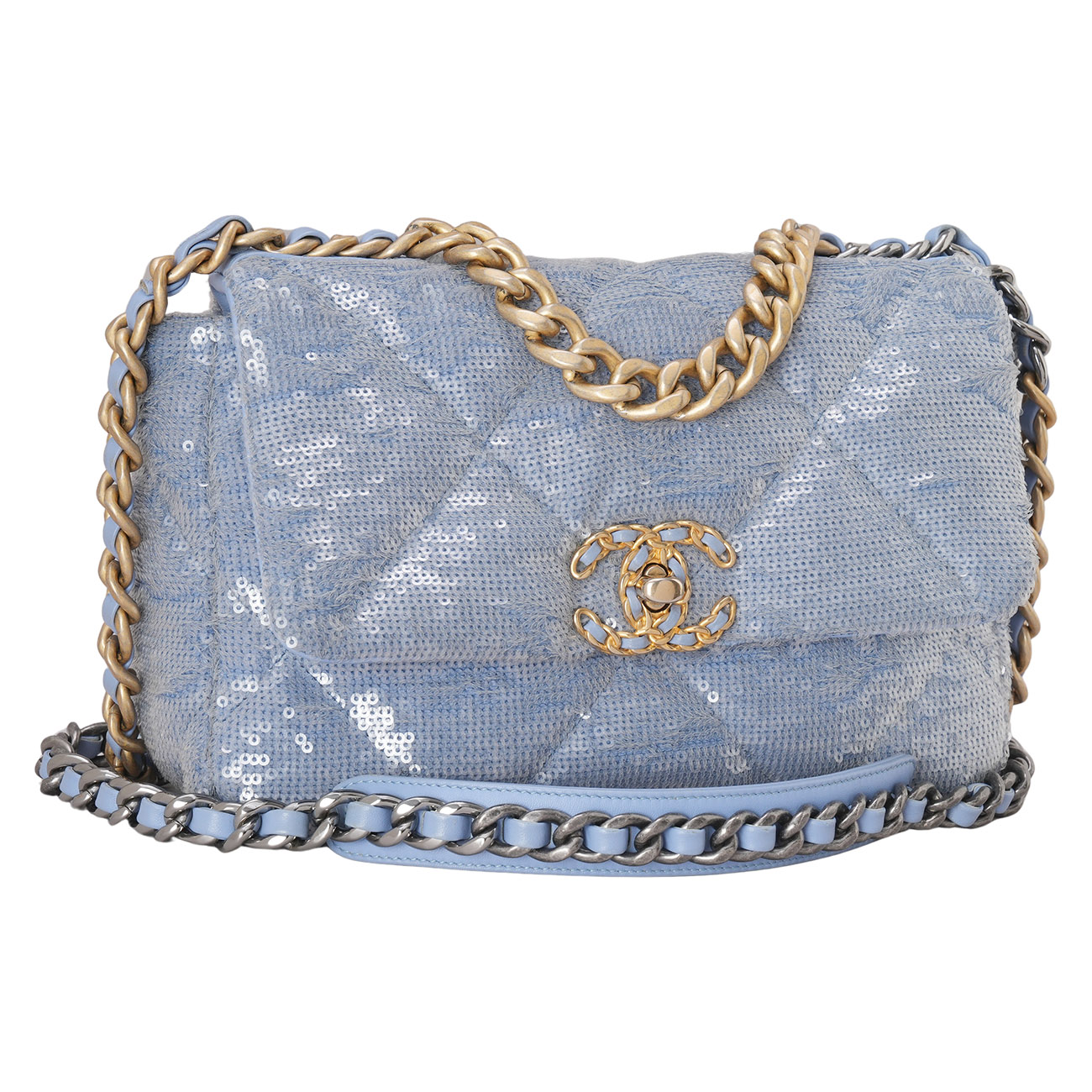 CHANEL(USED)샤넬 스팽글 19백 스몰 플랩백