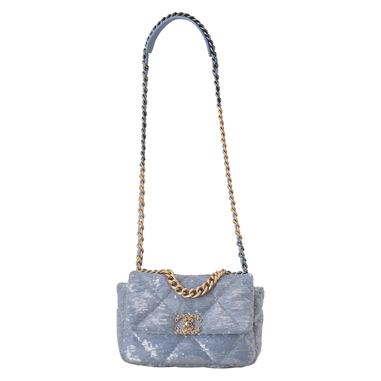 CHANEL(USED)샤넬 스팽글 19백 스몰 플랩백
