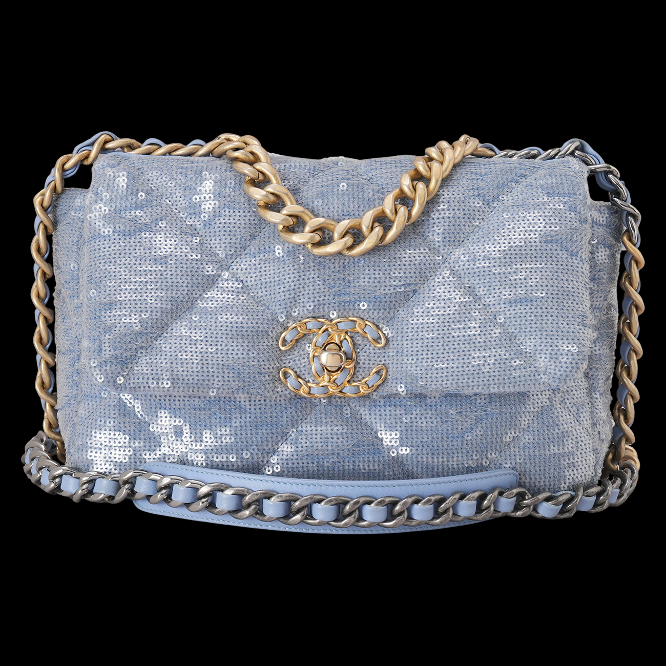 CHANEL(USED)샤넬 스팽글 19백 스몰 플랩백