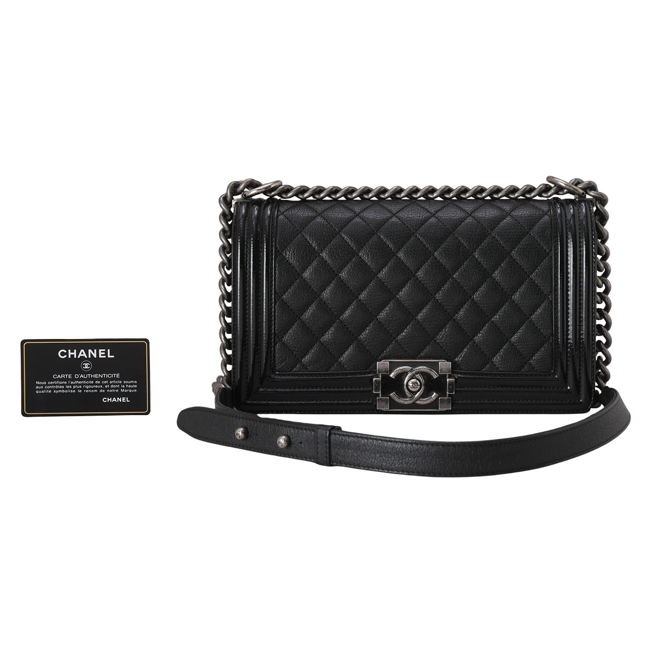 CHANEL(USED)샤넬 A67086 캐비어 보이백 미듐