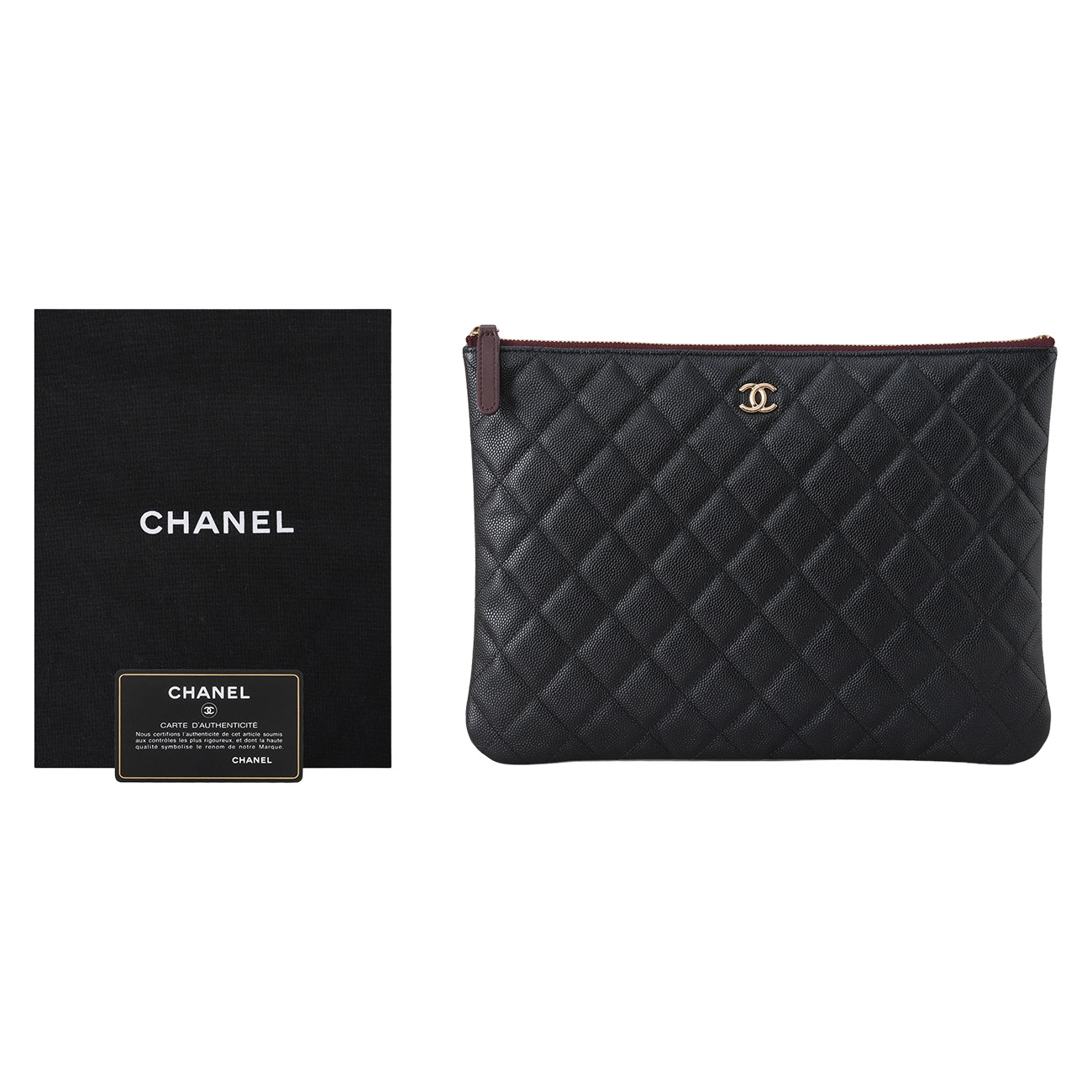 CHANEL(USED)샤넬 캐비어 클래식 미듐 클러치
