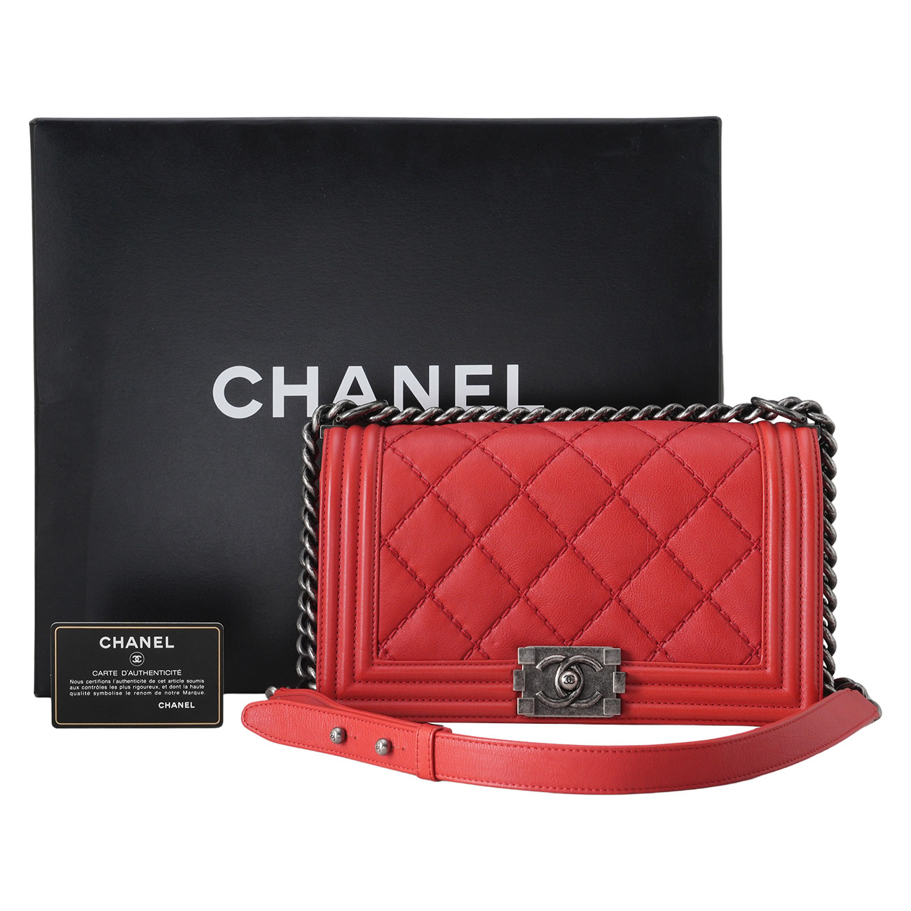 CHANEL(USED)샤넬 시즌 보이샤넬 미듐 플랩백