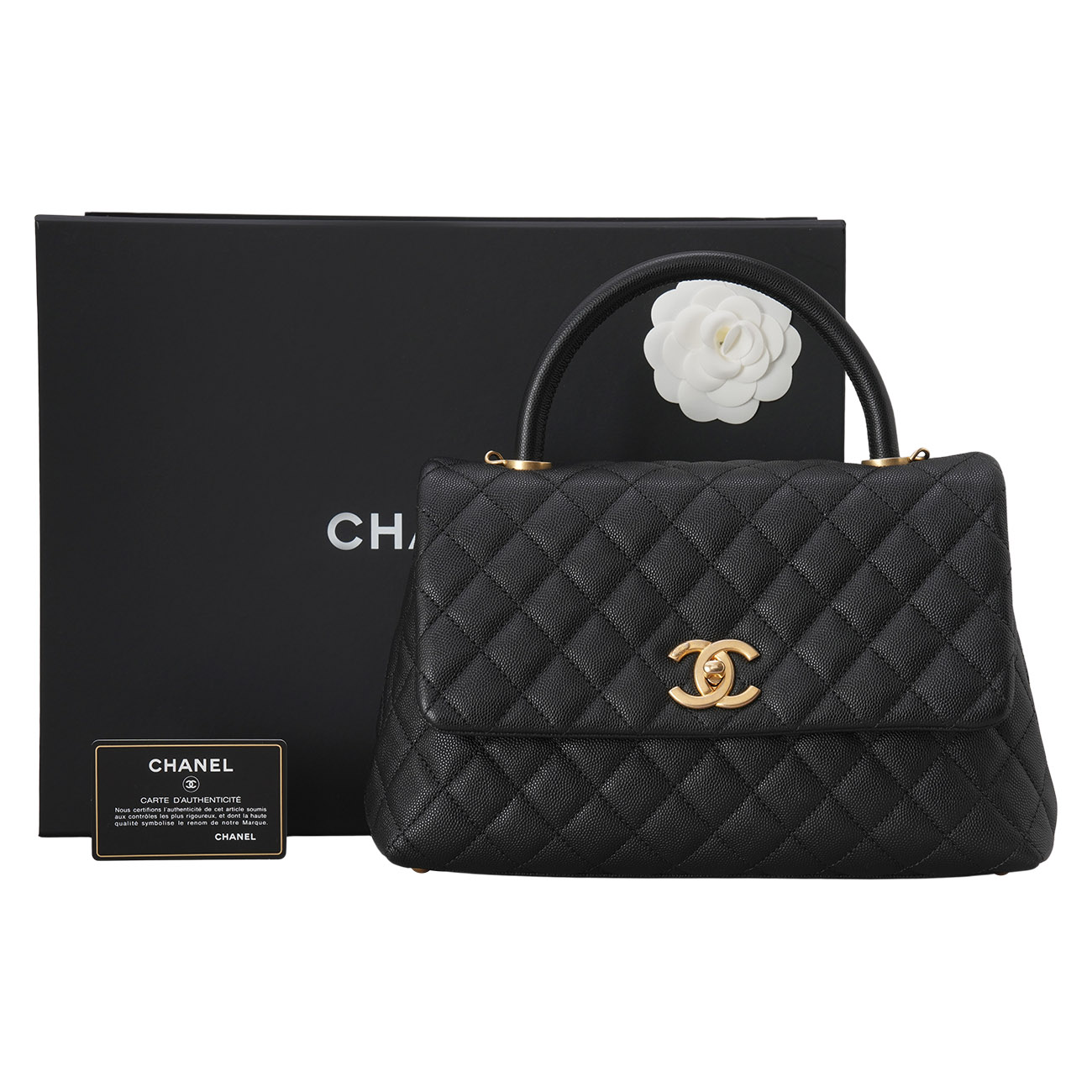 CHANEL(USED)샤넬 캐비어 코코핸들 미듐 백