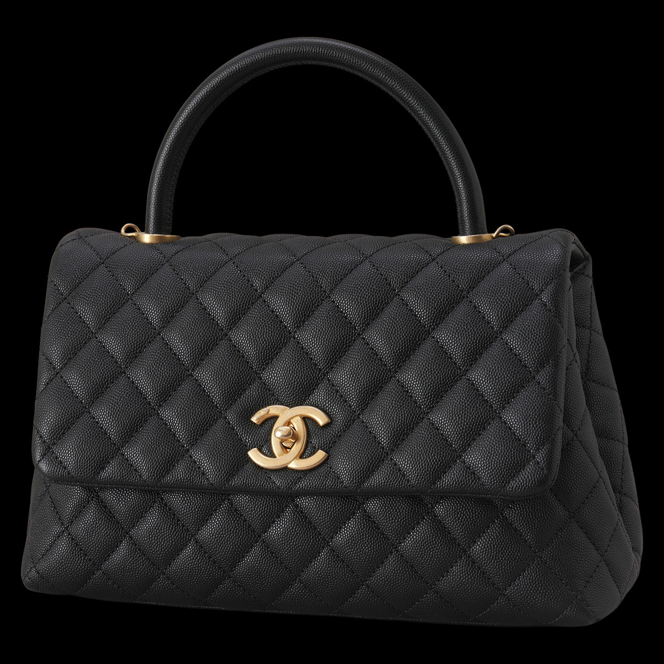 CHANEL(USED)샤넬 캐비어 코코핸들 미듐 백