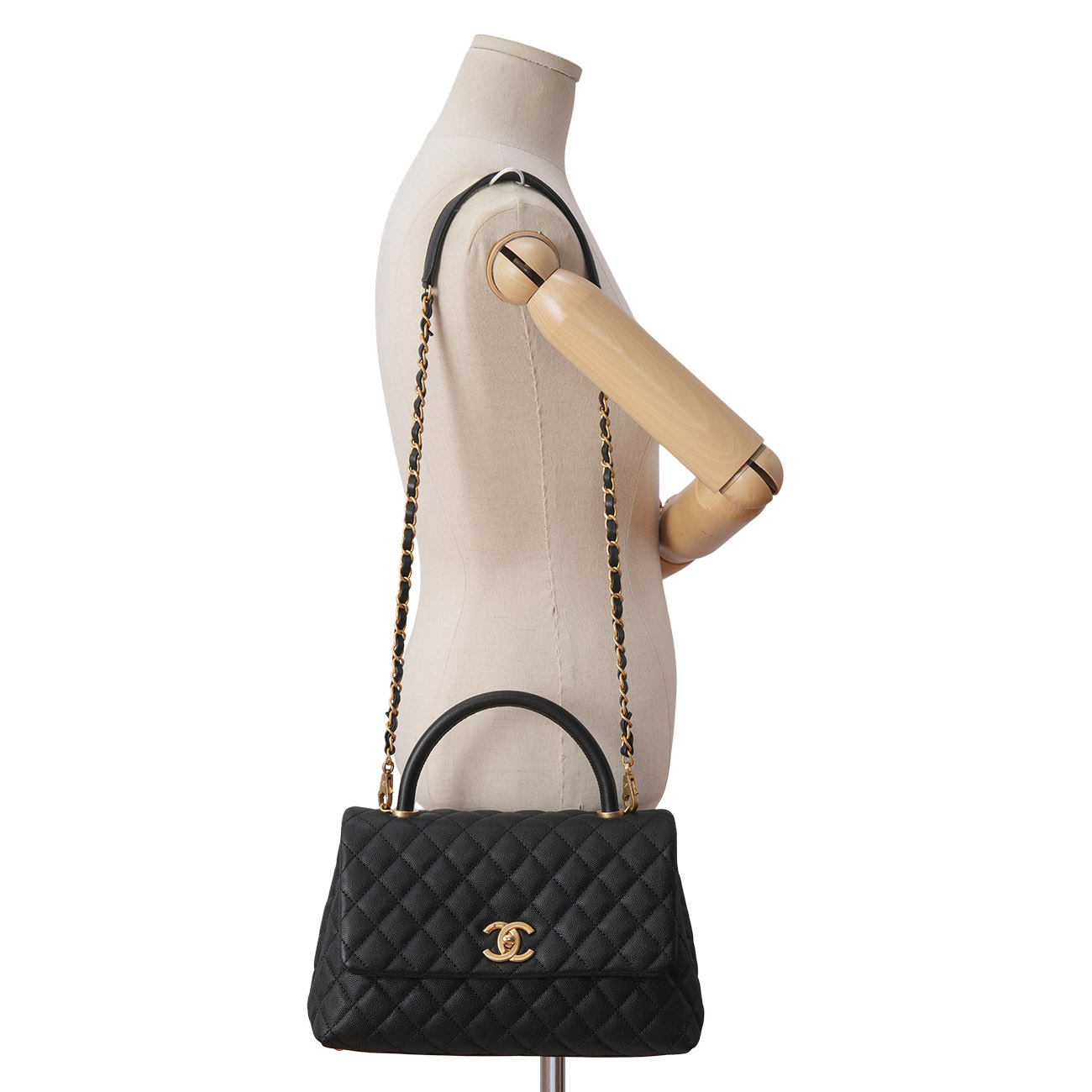 CHANEL(USED)샤넬 캐비어 코코핸들 미듐 백