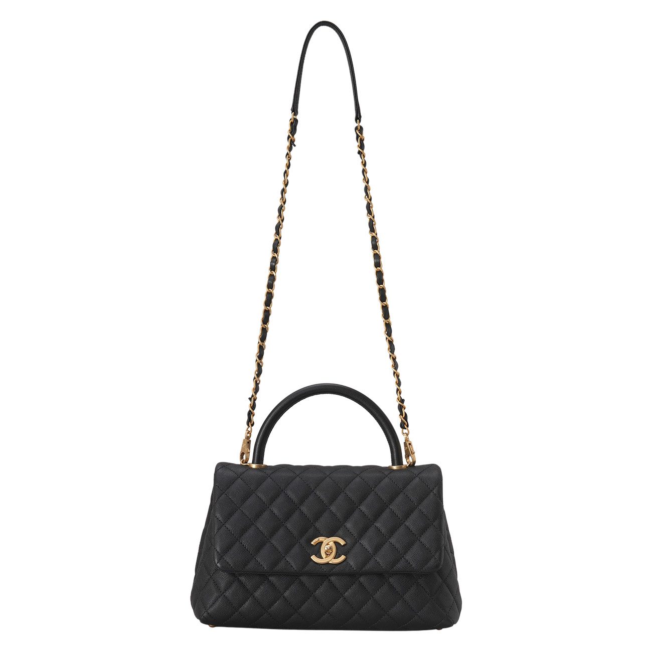 CHANEL(USED)샤넬 캐비어 코코핸들 미듐 백