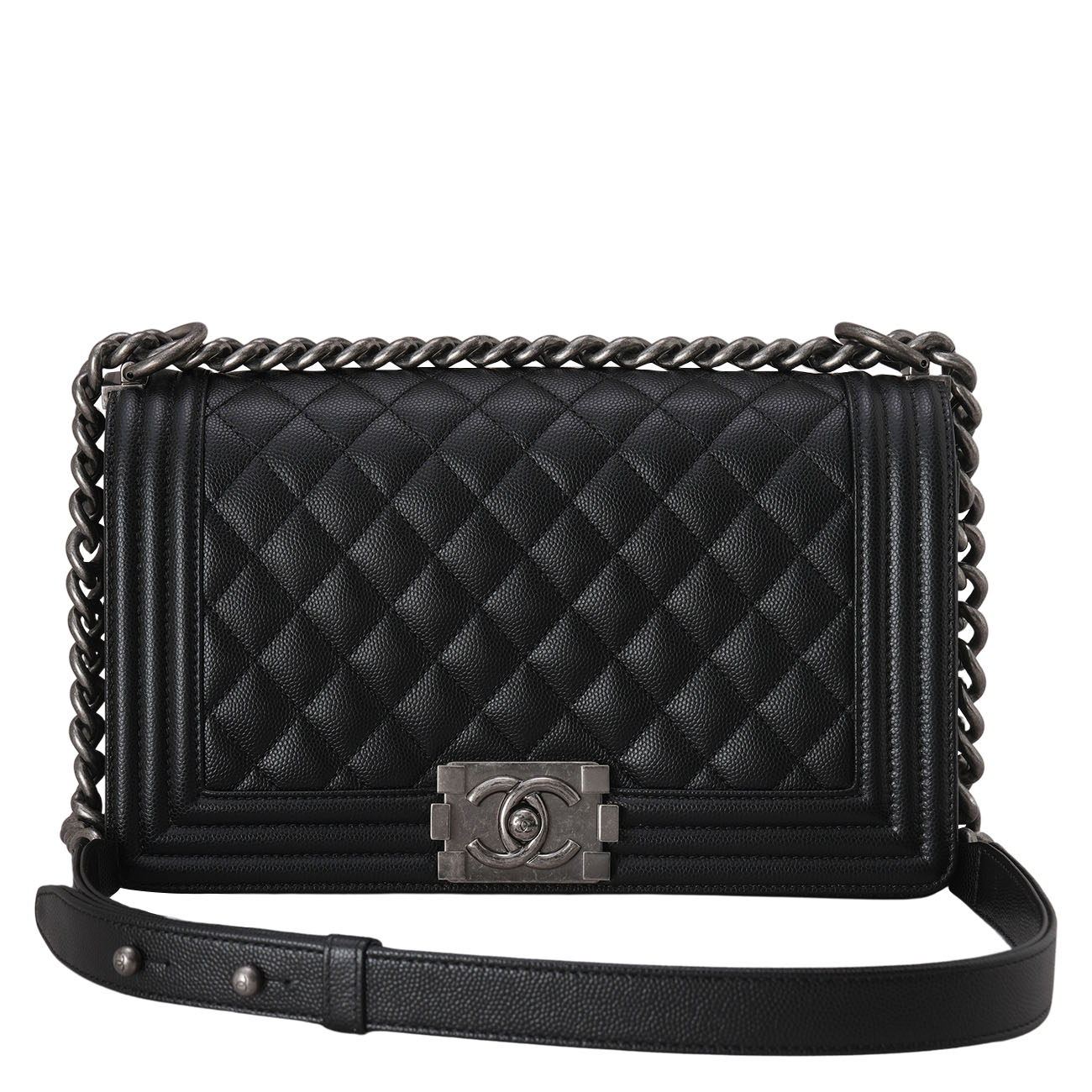CHANEL(USED)샤넬 A67086 캐비어 보이백 미듐