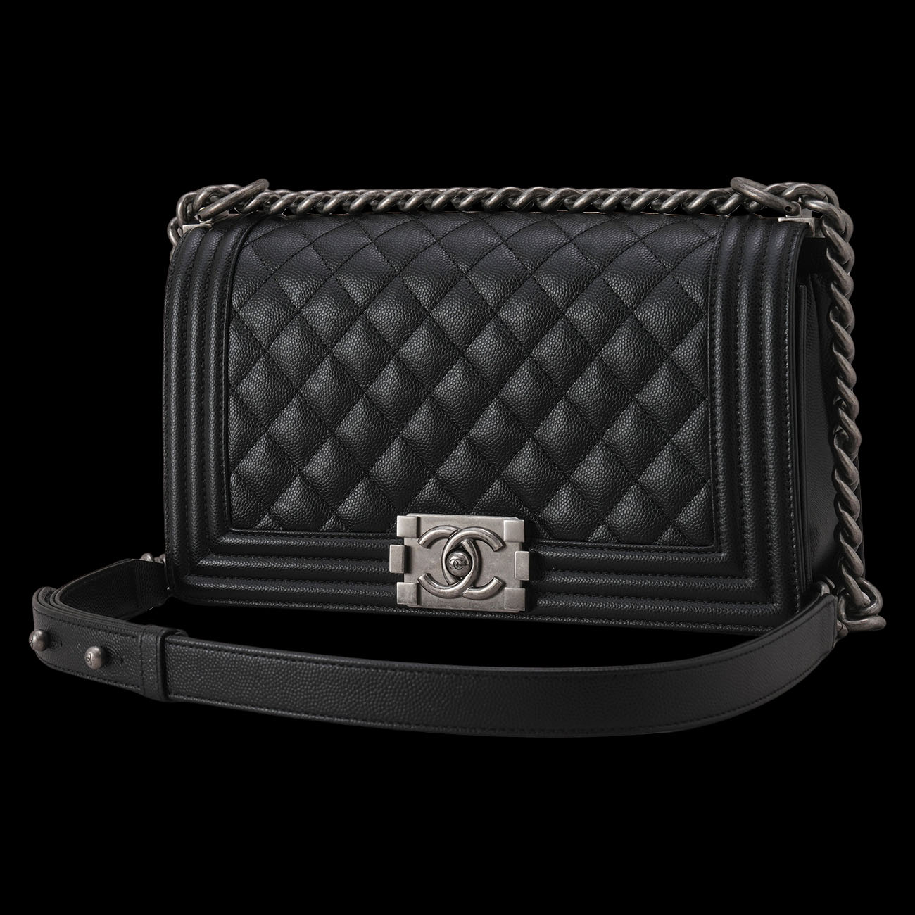 CHANEL(USED)샤넬 A67086 캐비어 보이백 미듐