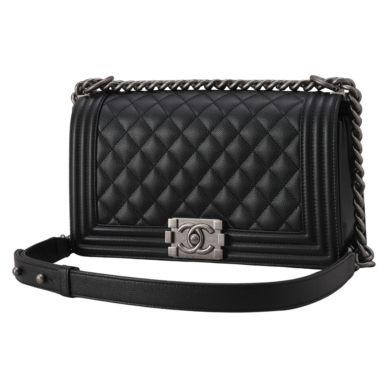 CHANEL(USED)샤넬 A67086 캐비어 보이백 미듐