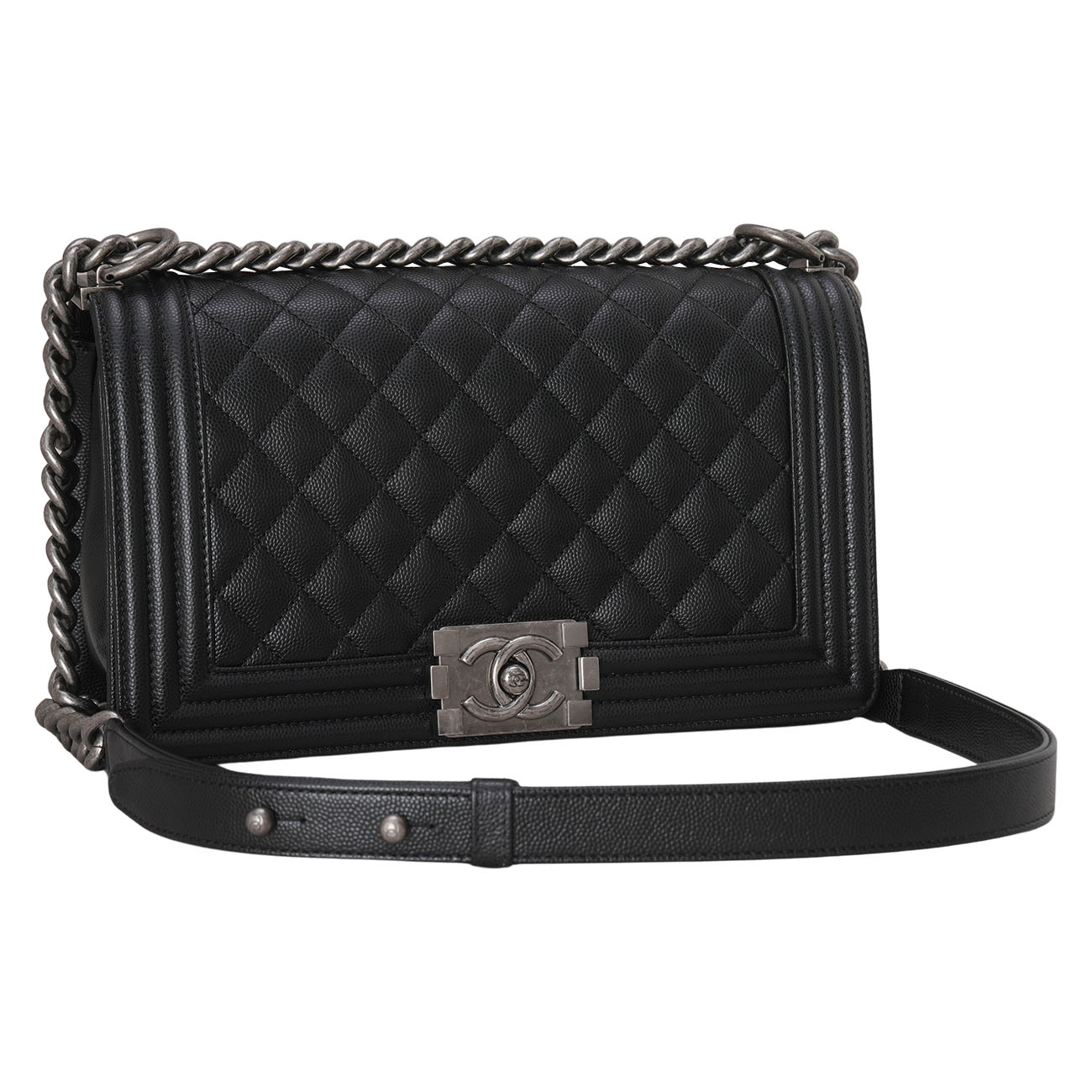 CHANEL(USED)샤넬 A67086 캐비어 보이백 미듐