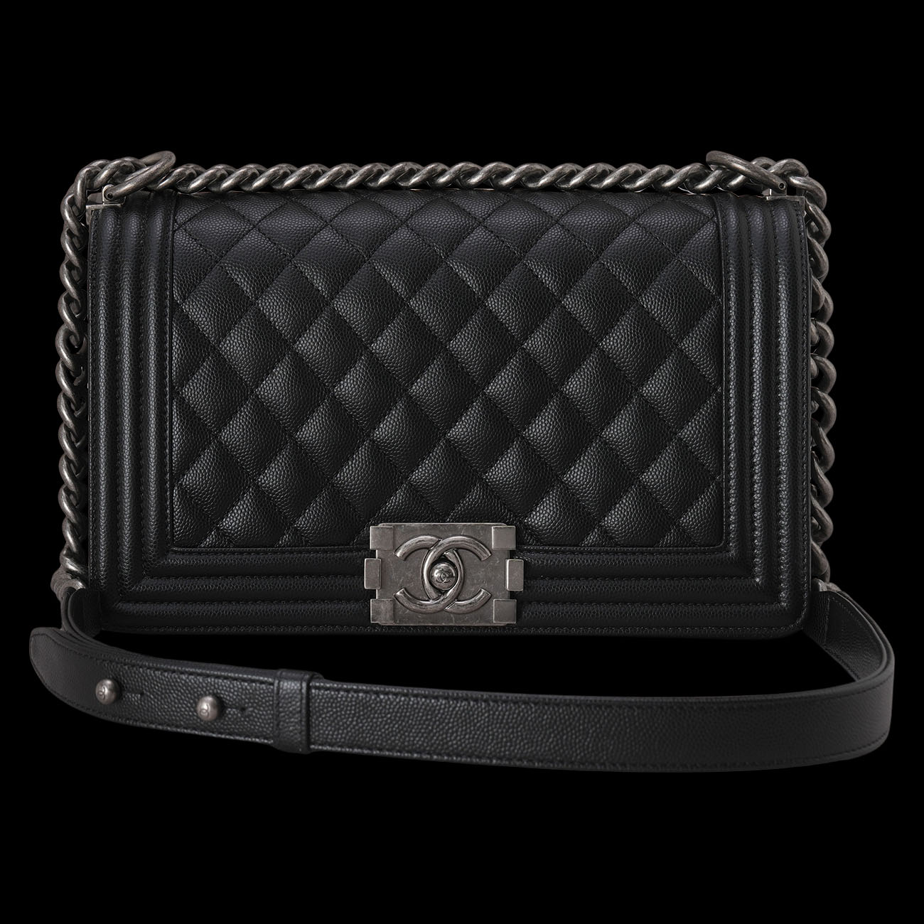 CHANEL(USED)샤넬 A67086 캐비어 보이백 미듐