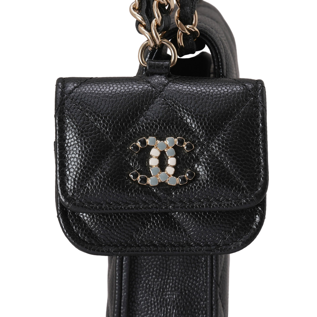 CHANEL(USED) 샤넬 AP2033 시즌 캐비어 참 폰홀더백